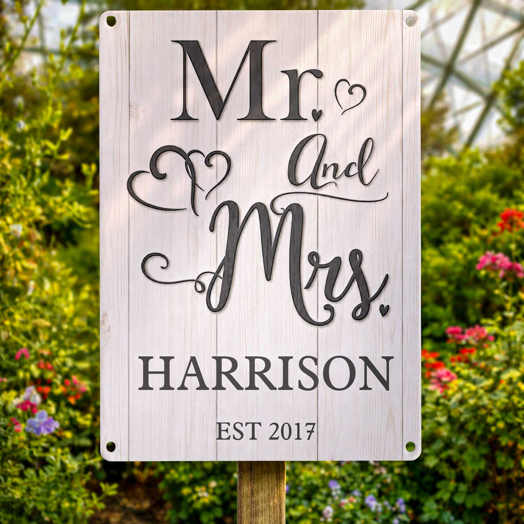 Personalized Metal Sign Custom Name Heart Design Gift for Couple Metal Sign GradoCreations