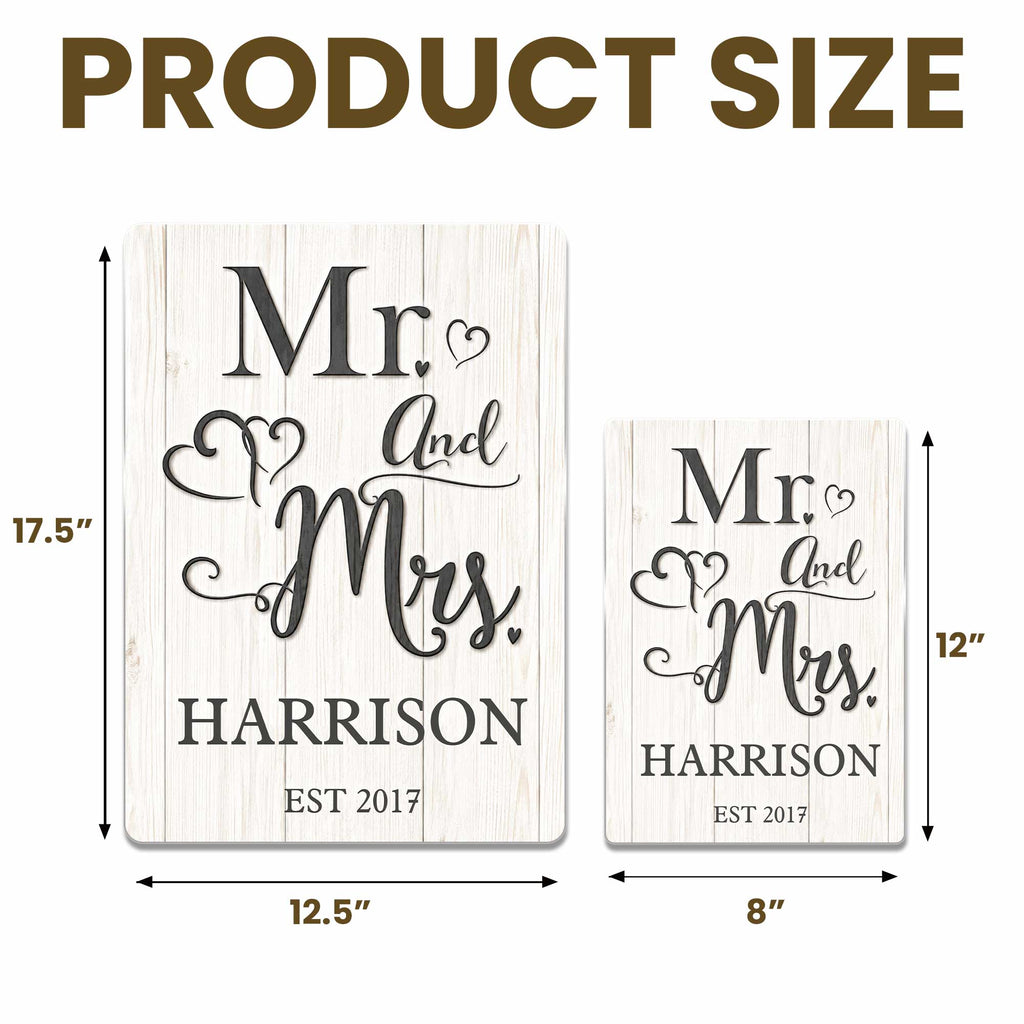 Personalized Metal Sign Custom Name Heart Design Gift for Couple Metal Sign GradoCreations