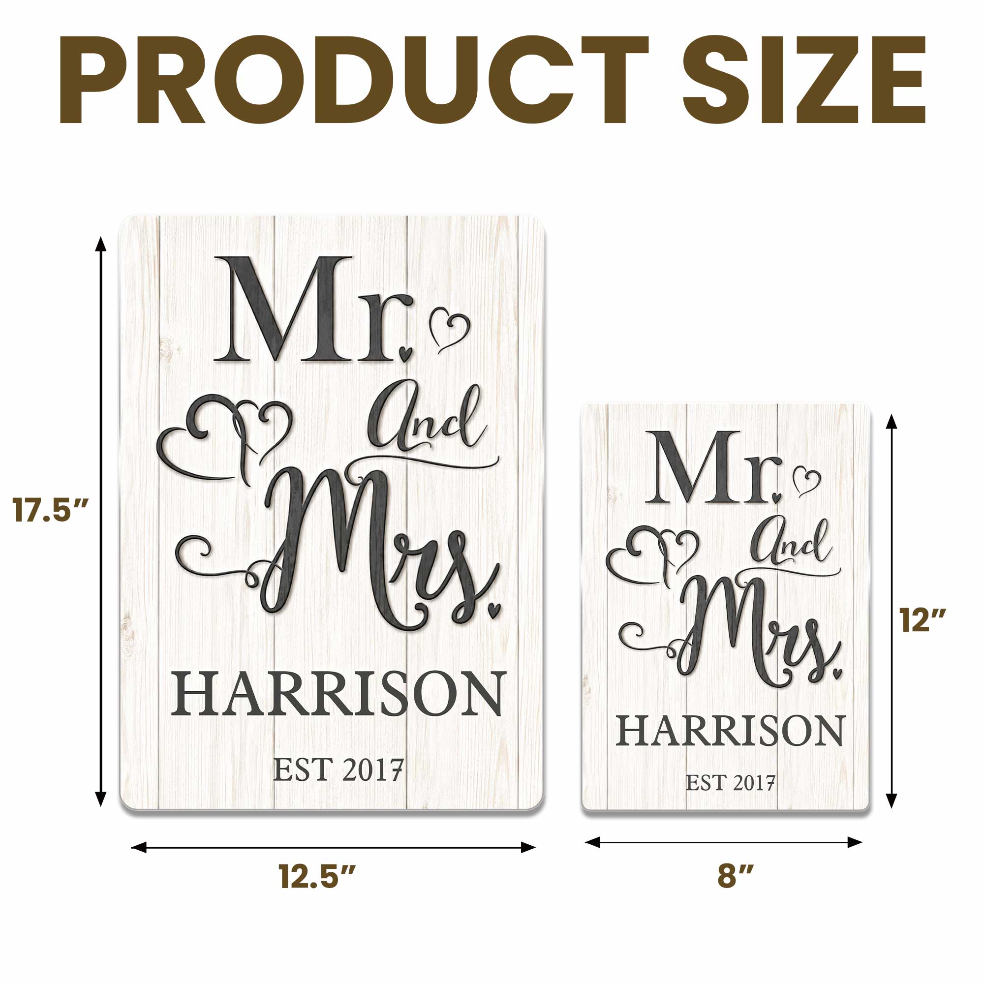 Personalized Metal Sign Custom Name Heart Design Gift for Couple Metal Sign GradoCreations