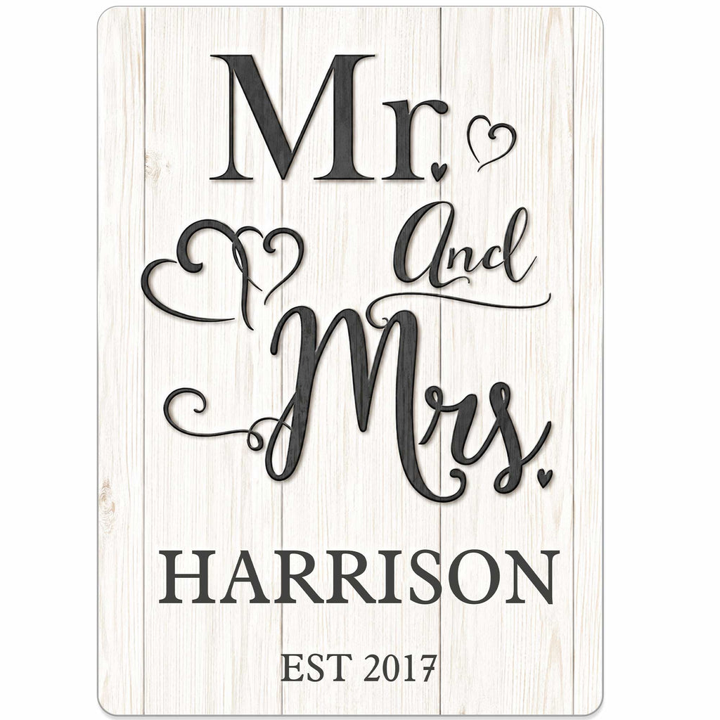 Personalized Metal Sign Custom Name Heart Design Gift for Couple Metal Sign GradoCreations