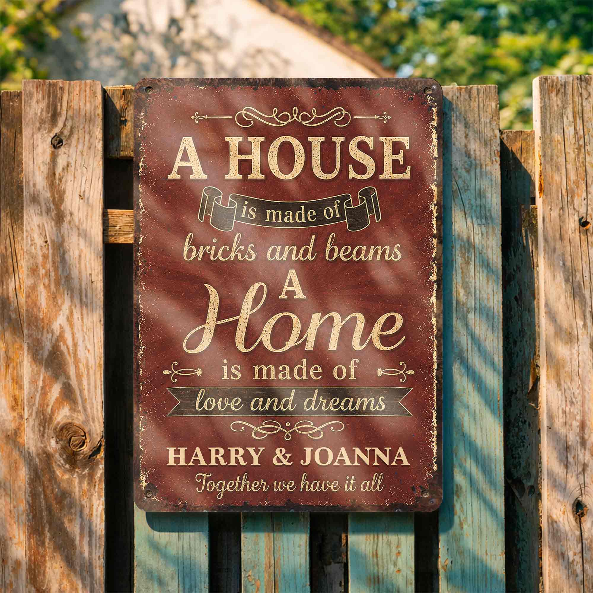 Personalized Metal Sign Custom Home Decor Gift for Couples Metal Sign GradoCreations