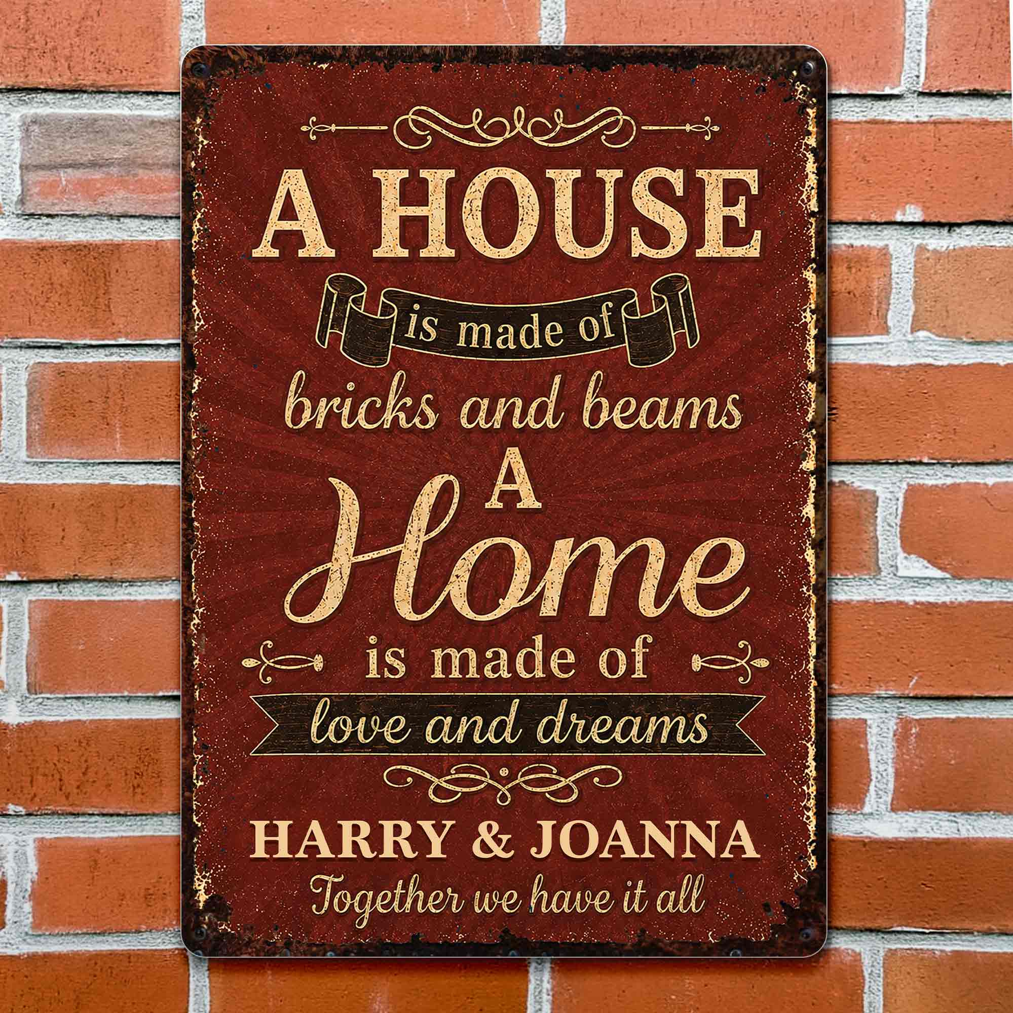 Personalized Metal Sign Custom Home Decor Gift for Couples Metal Sign GradoCreations