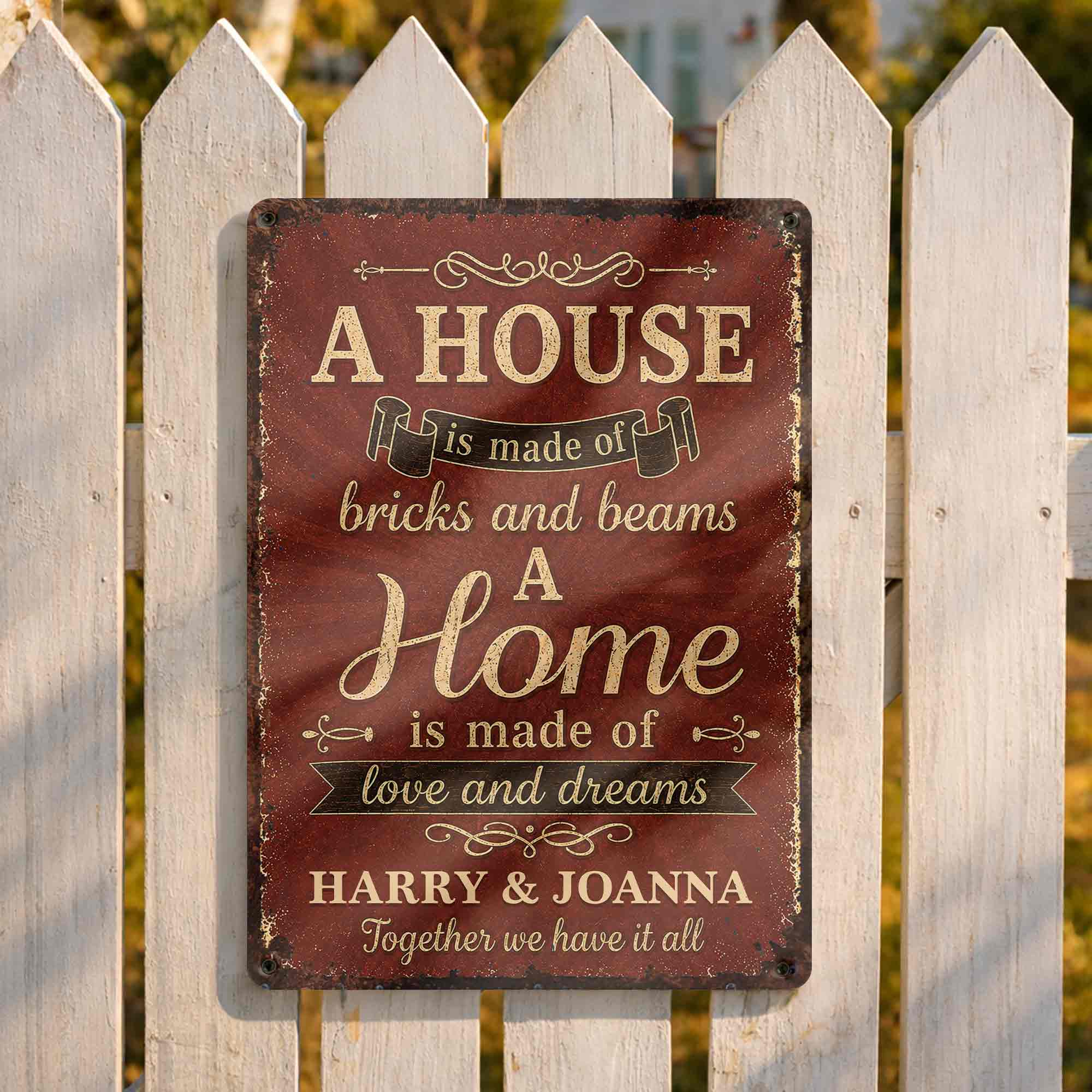 Personalized Metal Sign Custom Home Decor Gift for Couples Metal Sign GradoCreations