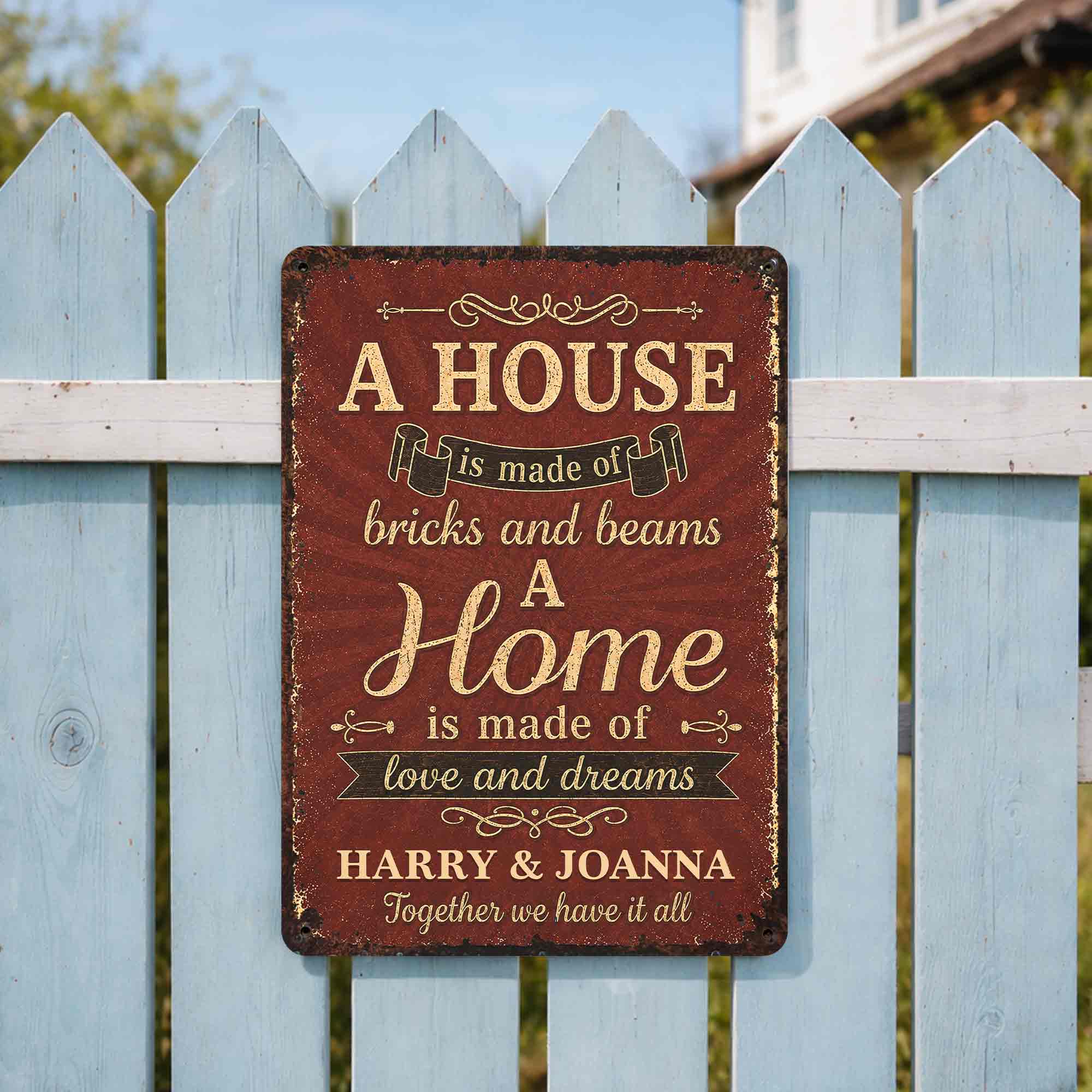 Personalized Metal Sign Custom Home Decor Gift for Couples Metal Sign GradoCreations