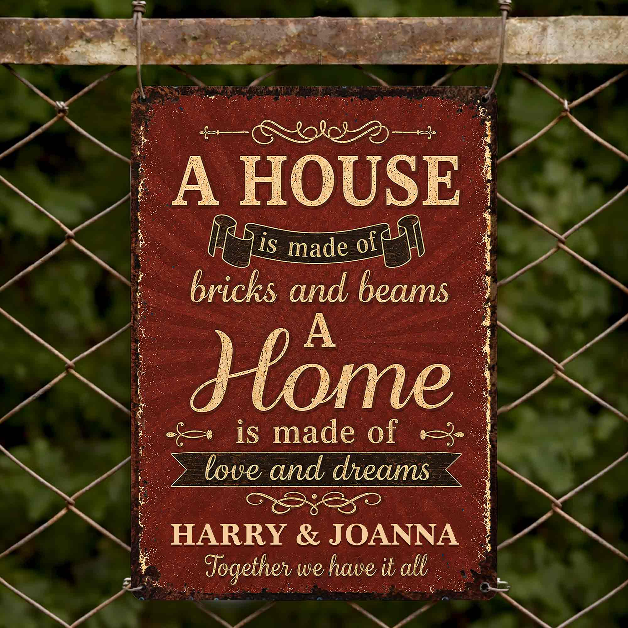 Personalized Metal Sign Custom Home Decor Gift for Couples Metal Sign GradoCreations