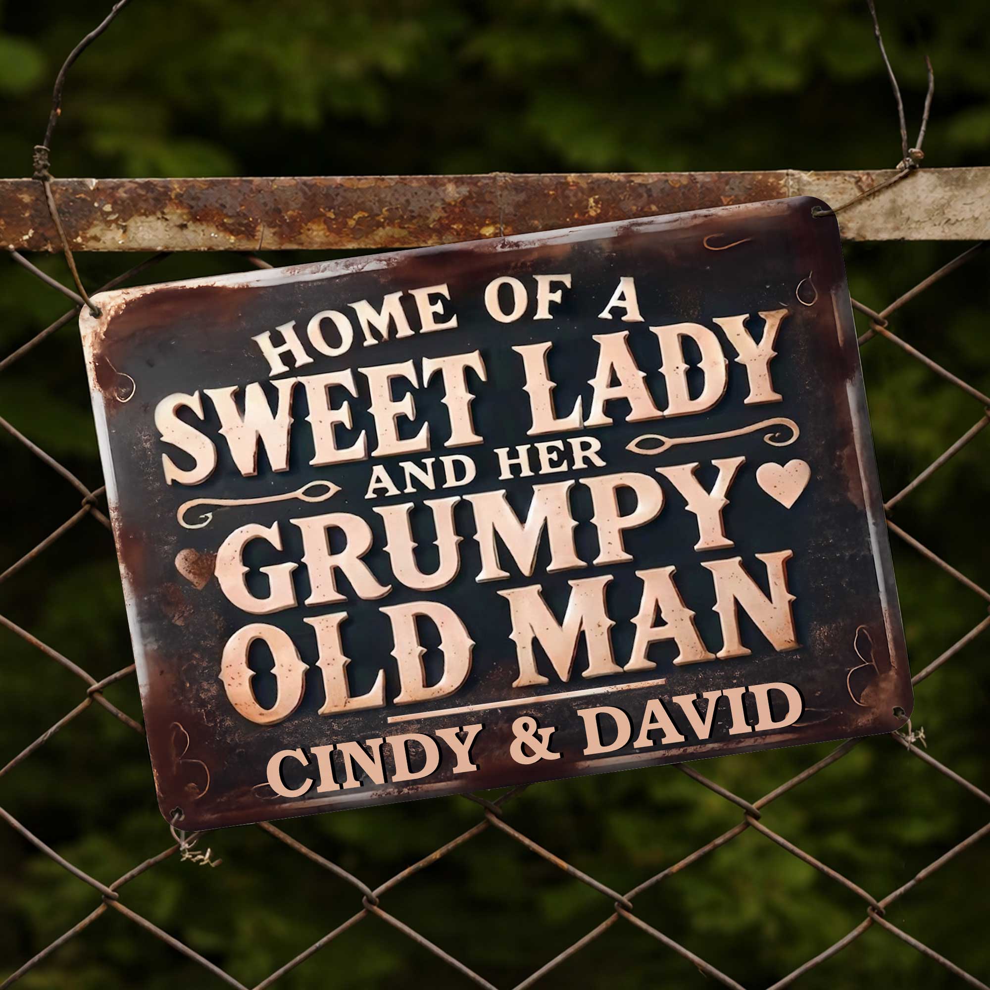 Personalized Metal Sign Home Decor Custom Name Gift for Couples Metal Sign GradoCreations