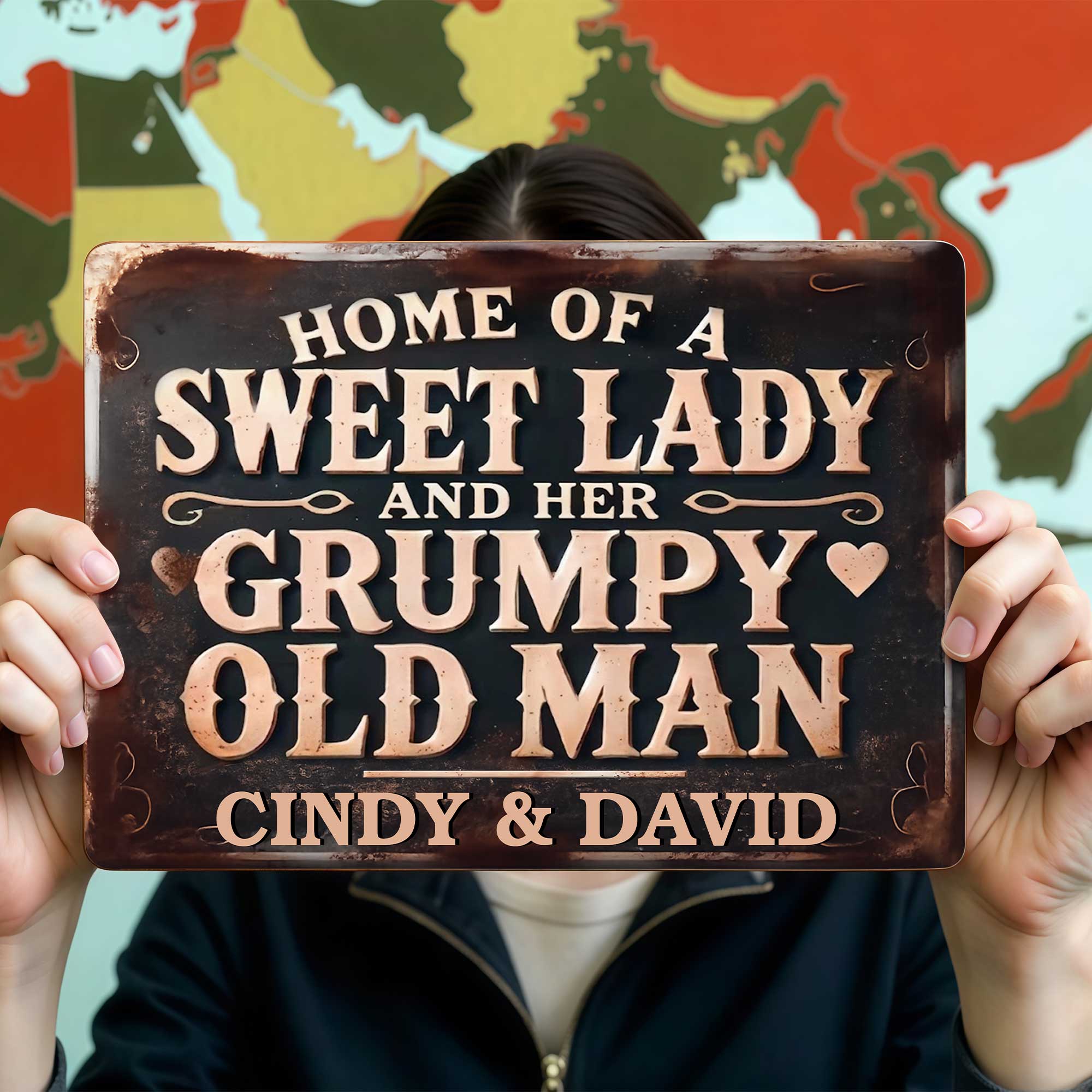 Personalized Metal Sign Home Decor Custom Name Gift for Couples Metal Sign GradoCreations