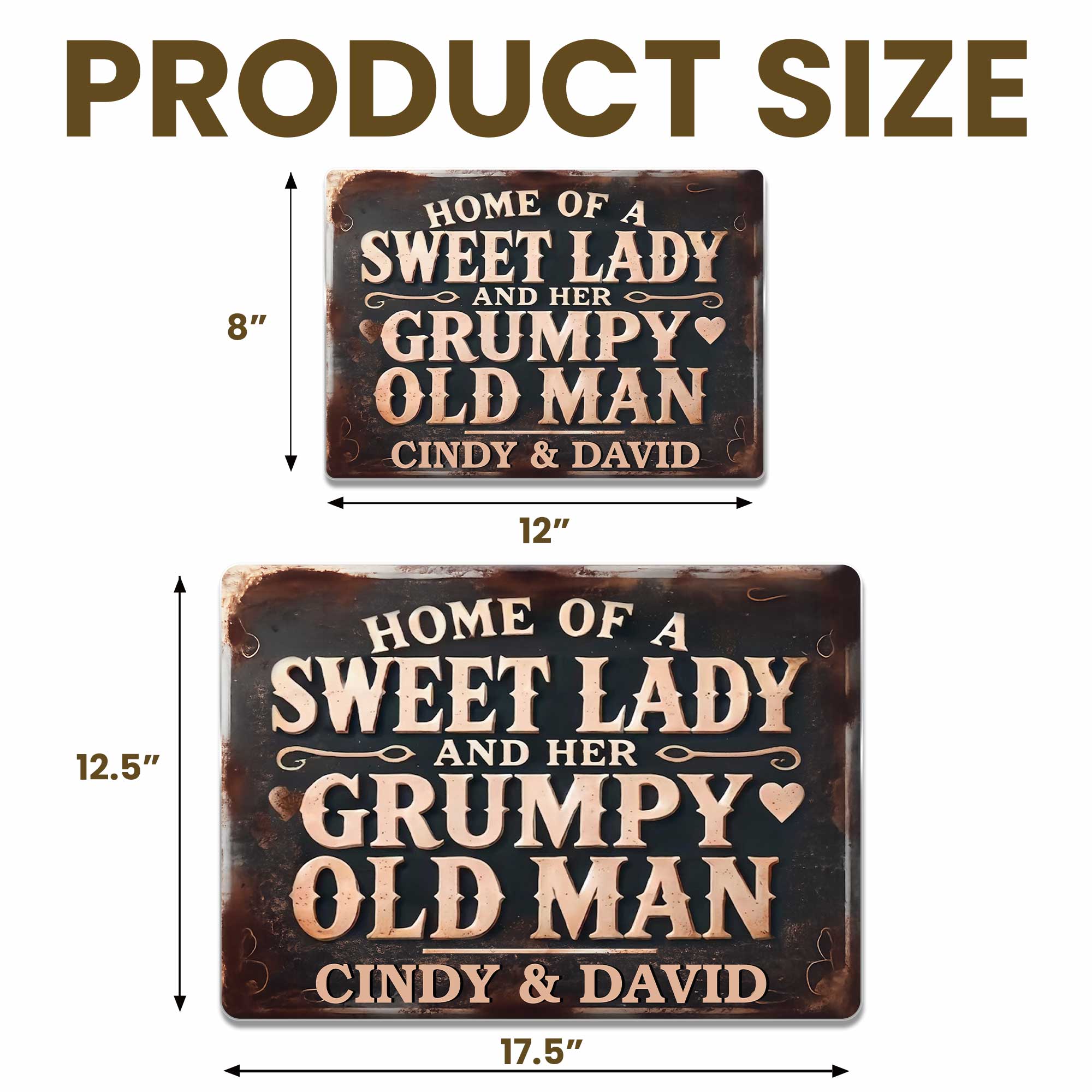 Personalized Metal Sign Home Decor Custom Name Gift for Couples Metal Sign GradoCreations