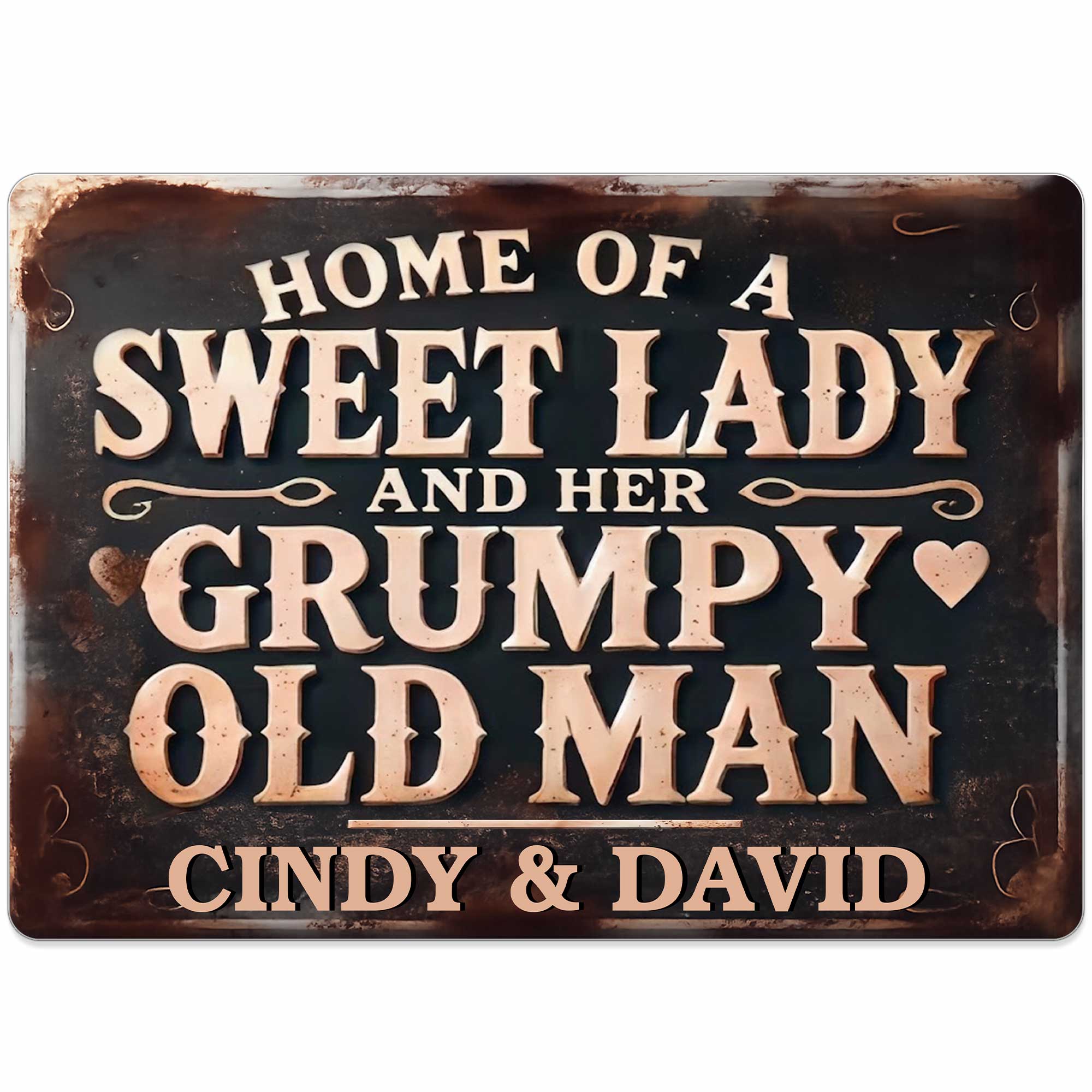Personalized Metal Sign Home Decor Custom Name Gift for Couples Metal Sign GradoCreations