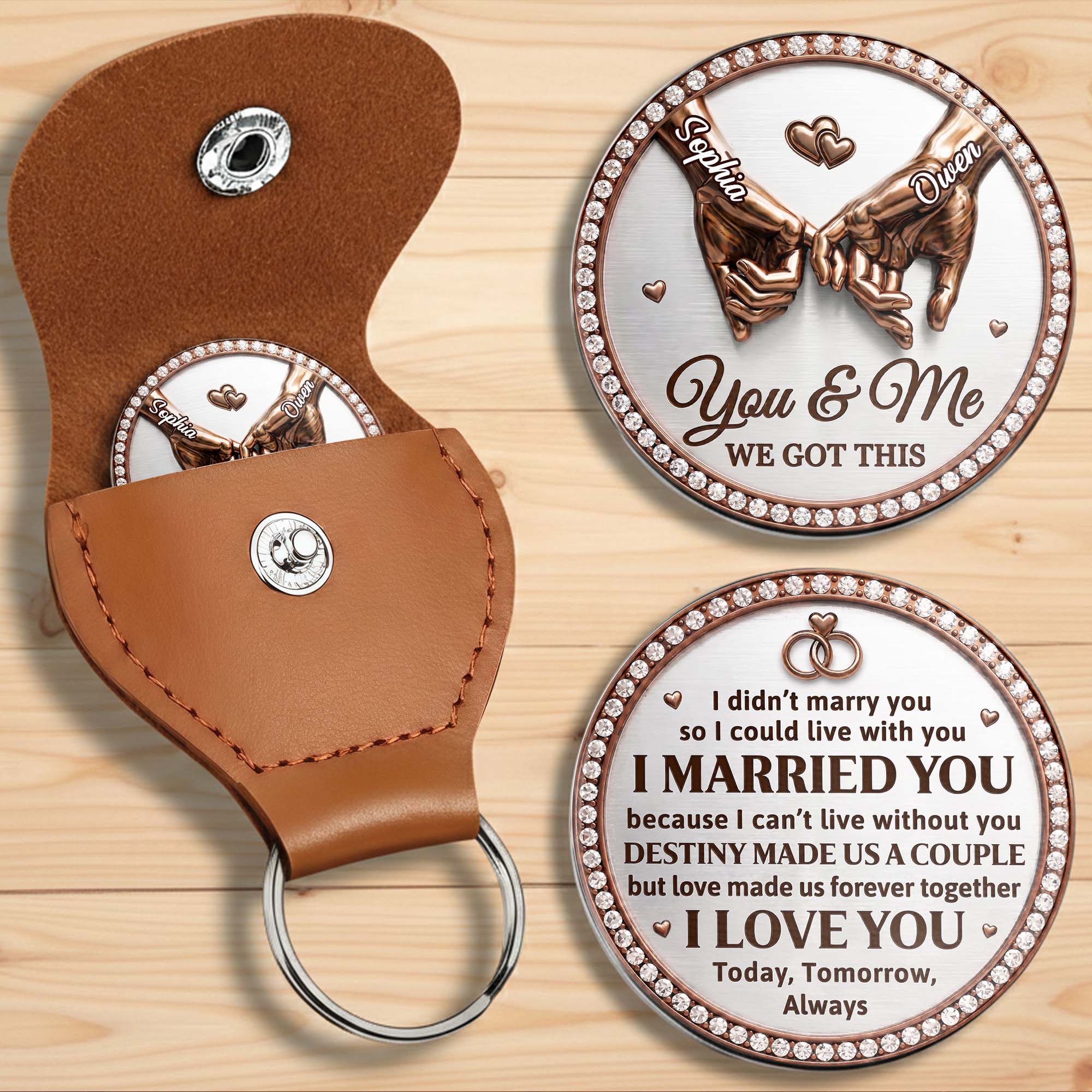 Personalized Pocket Hug Custom Couple Gift for Anniversary Pocket Hug GradoCreations