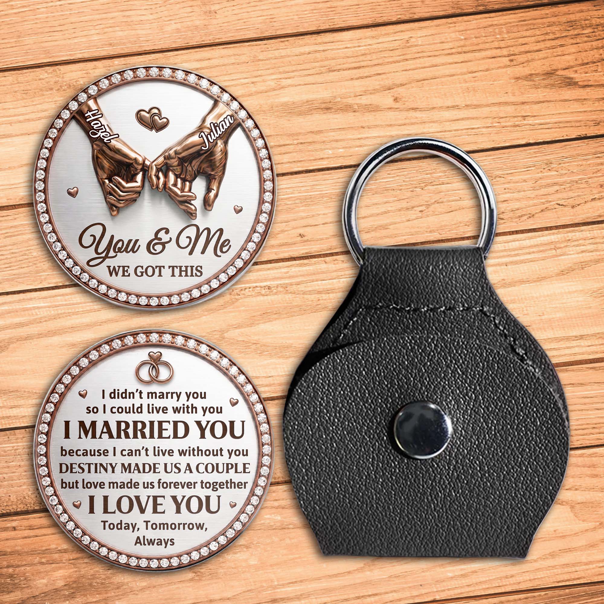Personalized Pocket Hug Custom Couple Gift for Anniversary Pocket Hug GradoCreations