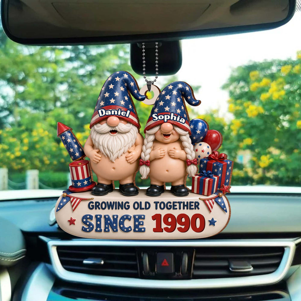 Personalized Wood Car Hanging Ornament Custom Name Gift for Couples Wood Ornament GradoCreations