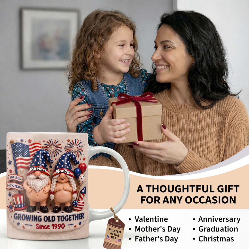 Personalized Custom Coffee Mug Growing Old Together Gift for Couples Edge-to-edge Mug GradoCreations