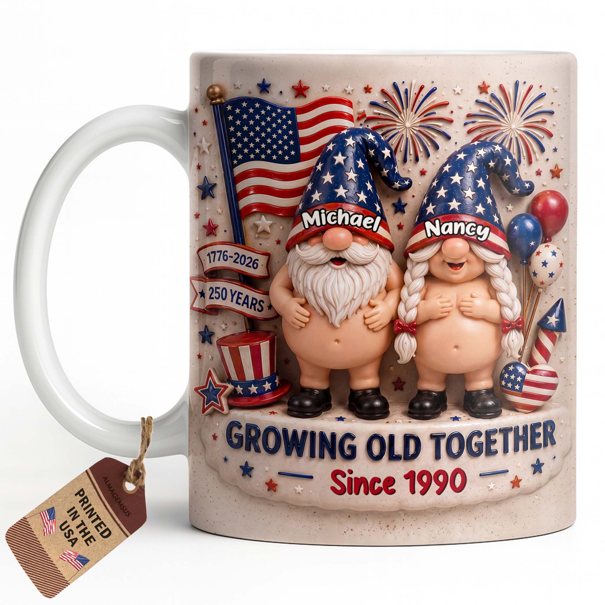 Personalized Custom Coffee Mug Growing Old Together Gift for Couples Edge-to-edge Mug GradoCreations