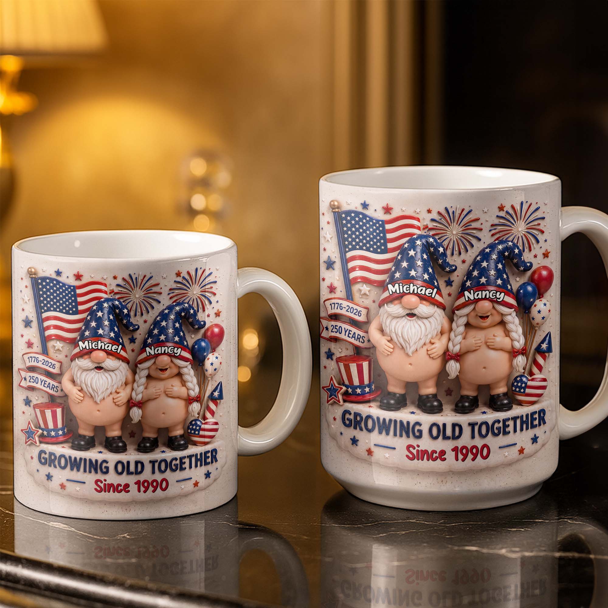 Personalized Custom Coffee Mug Growing Old Together Gift for Couples Edge-to-edge Mug GradoCreations