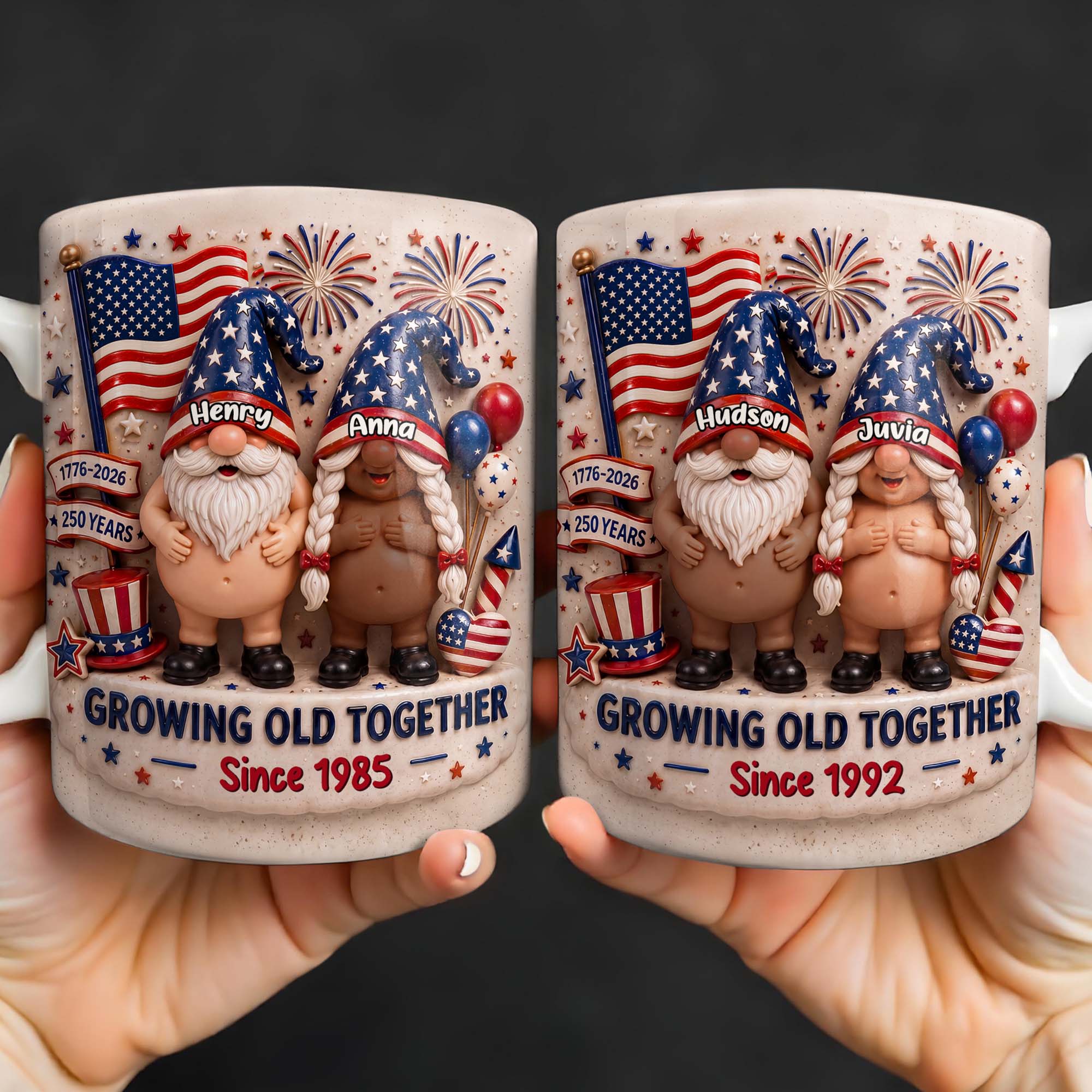 Personalized Custom Coffee Mug Growing Old Together Gift for Couples Edge-to-edge Mug GradoCreations
