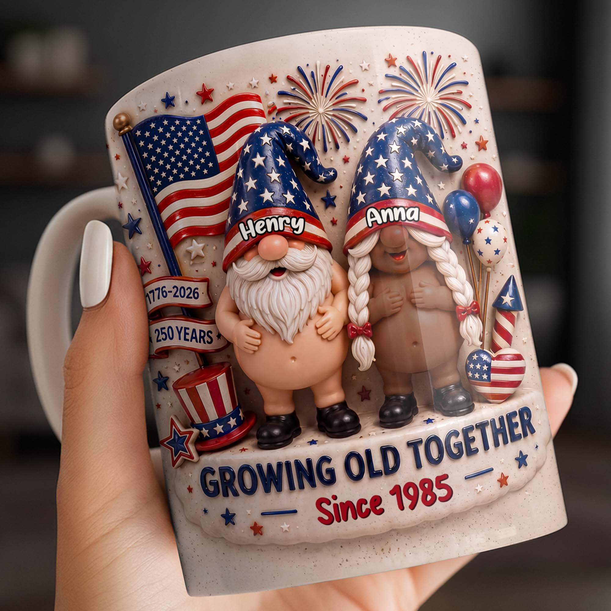 Personalized Custom Coffee Mug Growing Old Together Gift for Couples Edge-to-edge Mug GradoCreations