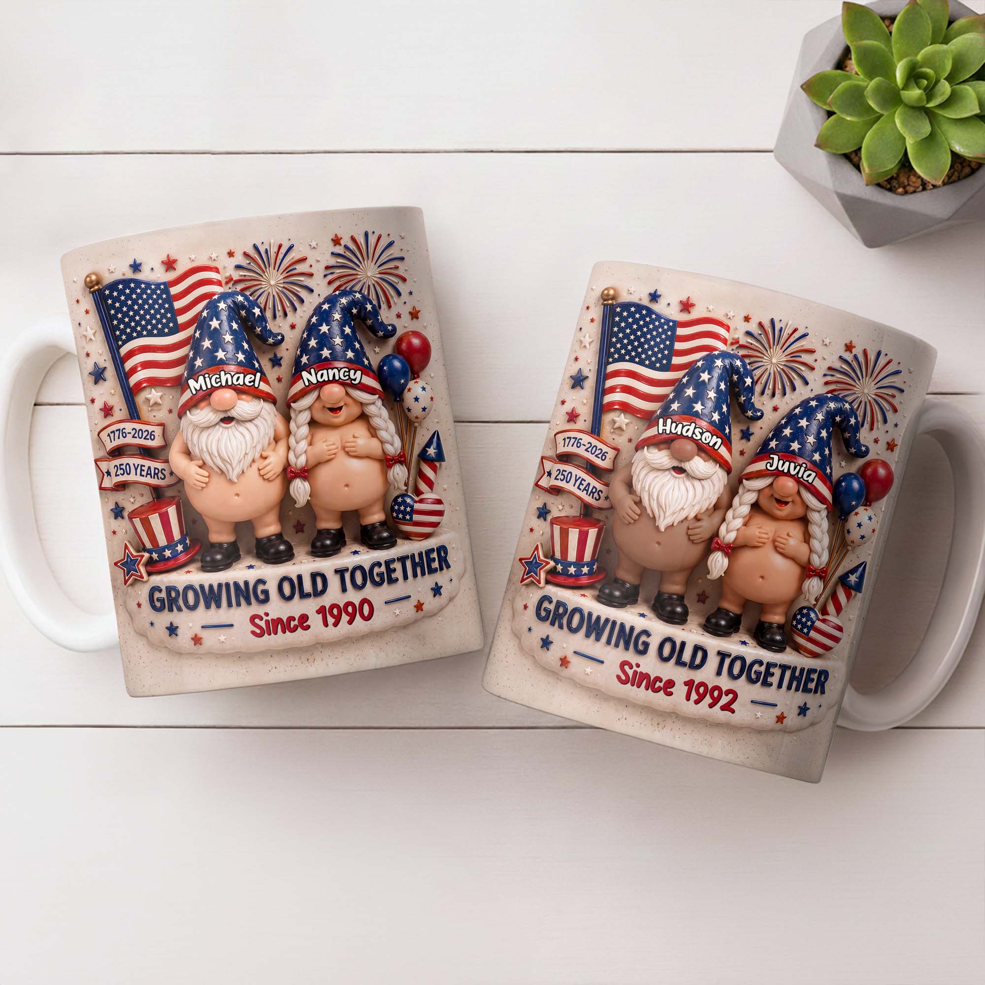 Personalized Custom Coffee Mug Growing Old Together Gift for Couples Edge-to-edge Mug GradoCreations