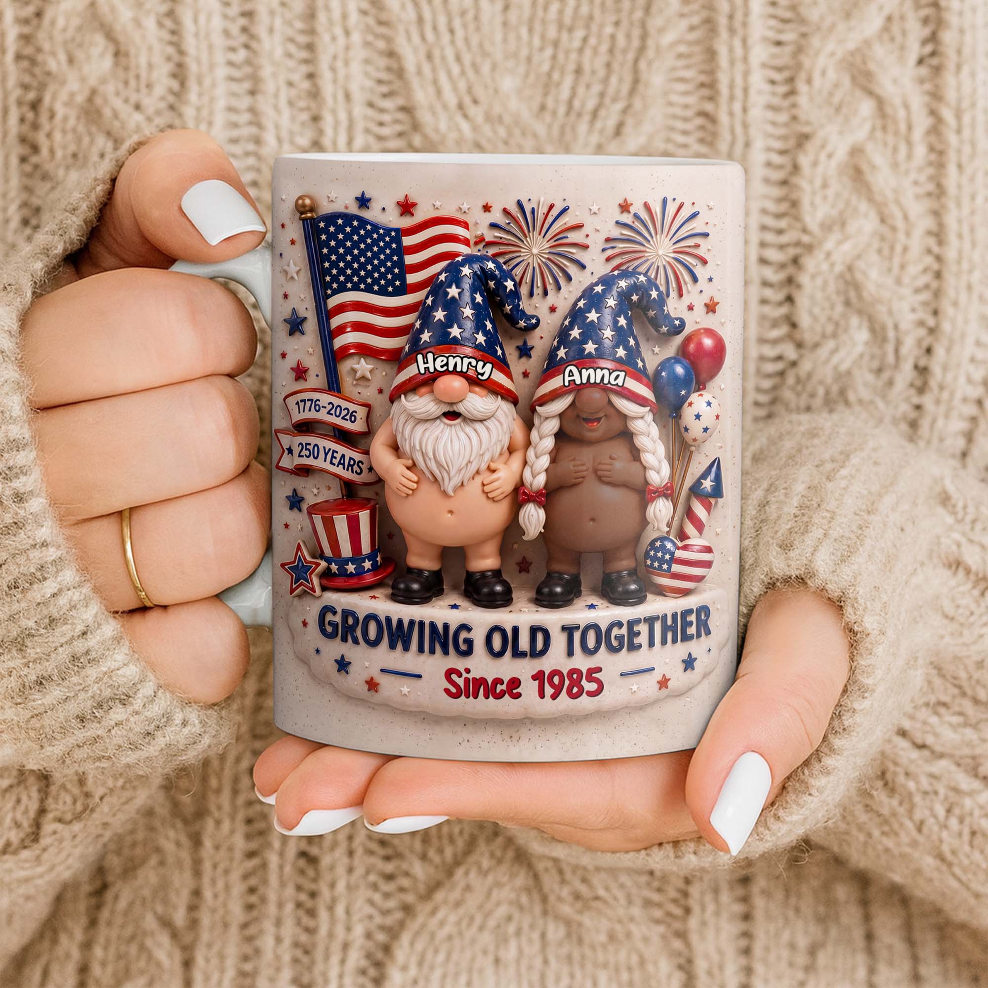 Personalized Custom Coffee Mug Growing Old Together Gift for Couples Edge-to-edge Mug GradoCreations