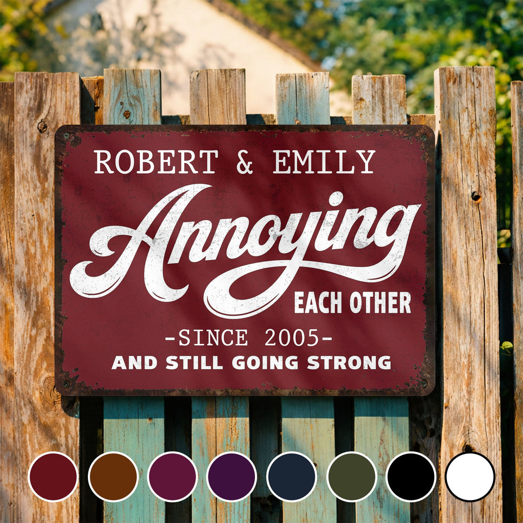Personalized Metal Sign Custom Couple Gift Anniversary Home Decor Metal Sign GradoCreations