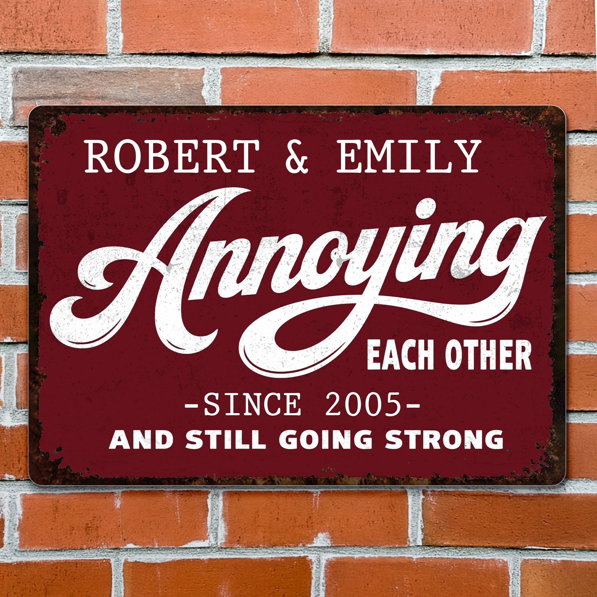 Personalized Metal Sign Custom Couple Gift Anniversary Home Decor Metal Sign GradoCreations