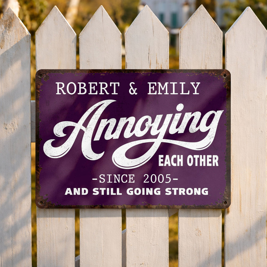 Personalized Metal Sign Custom Couple Gift Anniversary Home Decor Metal Sign GradoCreations