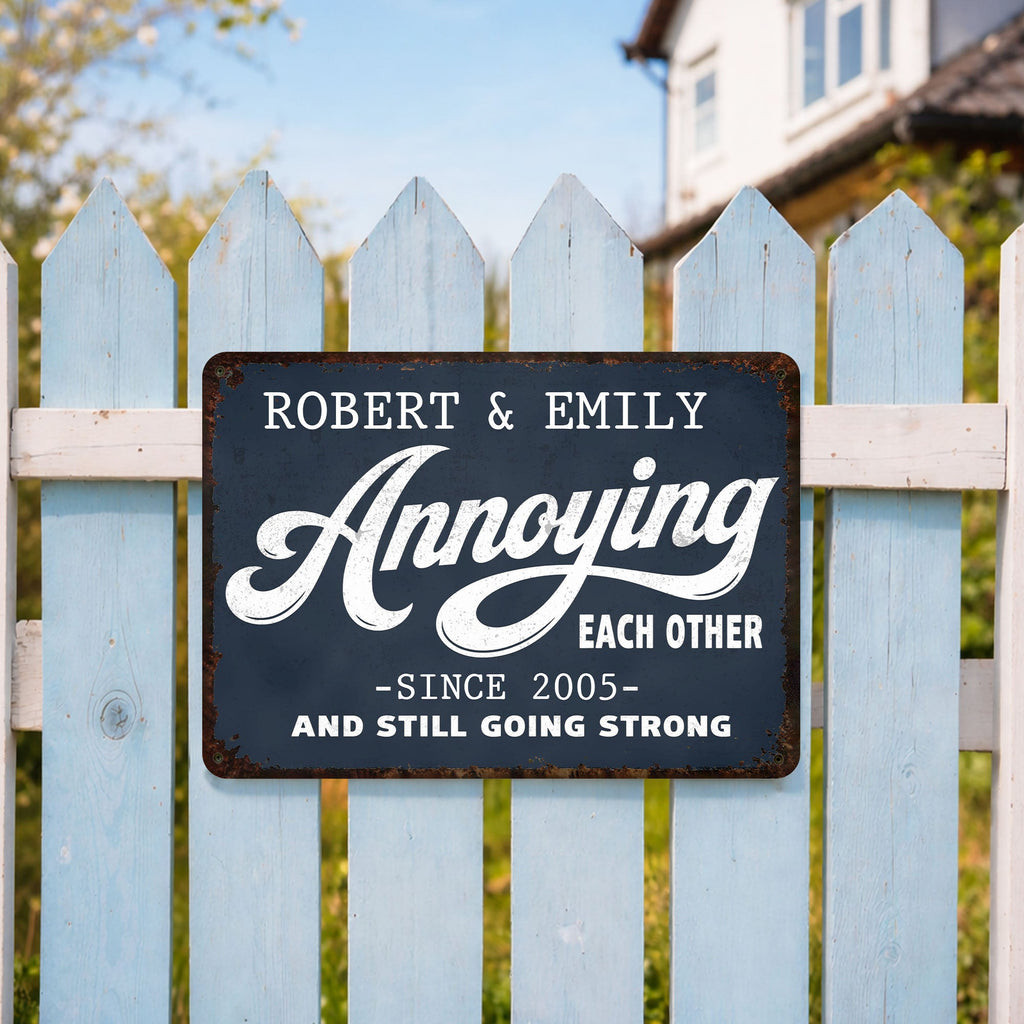 Personalized Metal Sign Custom Couple Gift Anniversary Home Decor Metal Sign GradoCreations