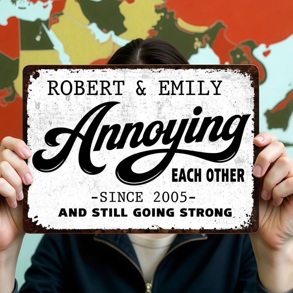 Personalized Metal Sign Custom Couple Gift Anniversary Home Decor Metal Sign GradoCreations