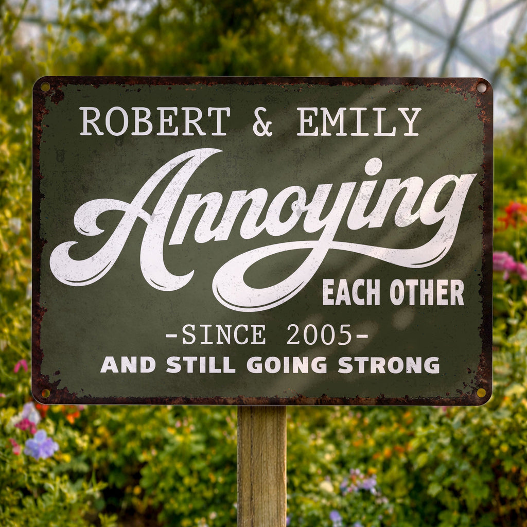 Personalized Metal Sign Custom Couple Gift Anniversary Home Decor Metal Sign GradoCreations