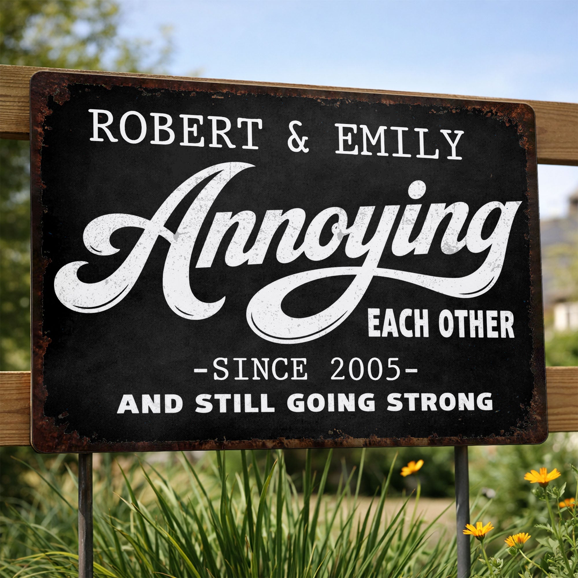 Personalized Metal Sign Custom Couple Gift Anniversary Home Decor Metal Sign GradoCreations