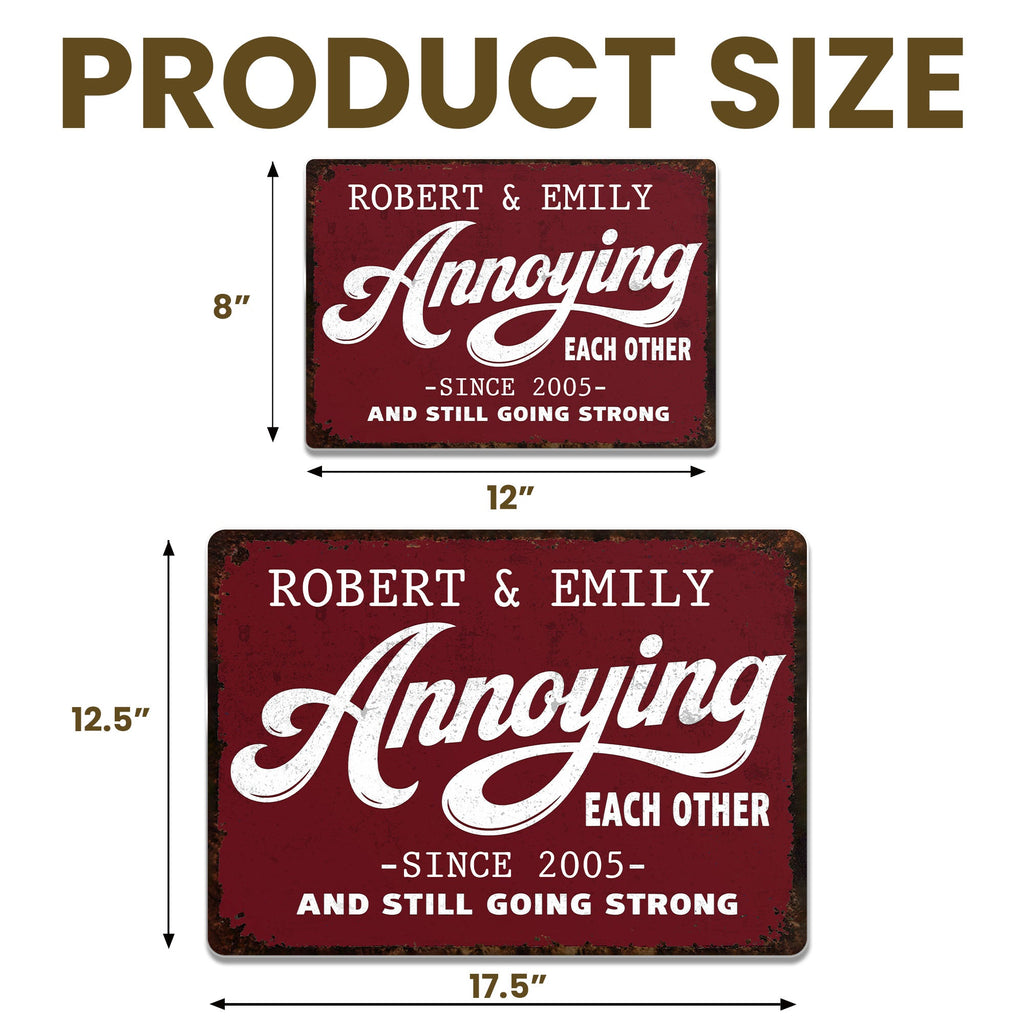 Personalized Metal Sign Custom Couple Gift Anniversary Home Decor Metal Sign GradoCreations