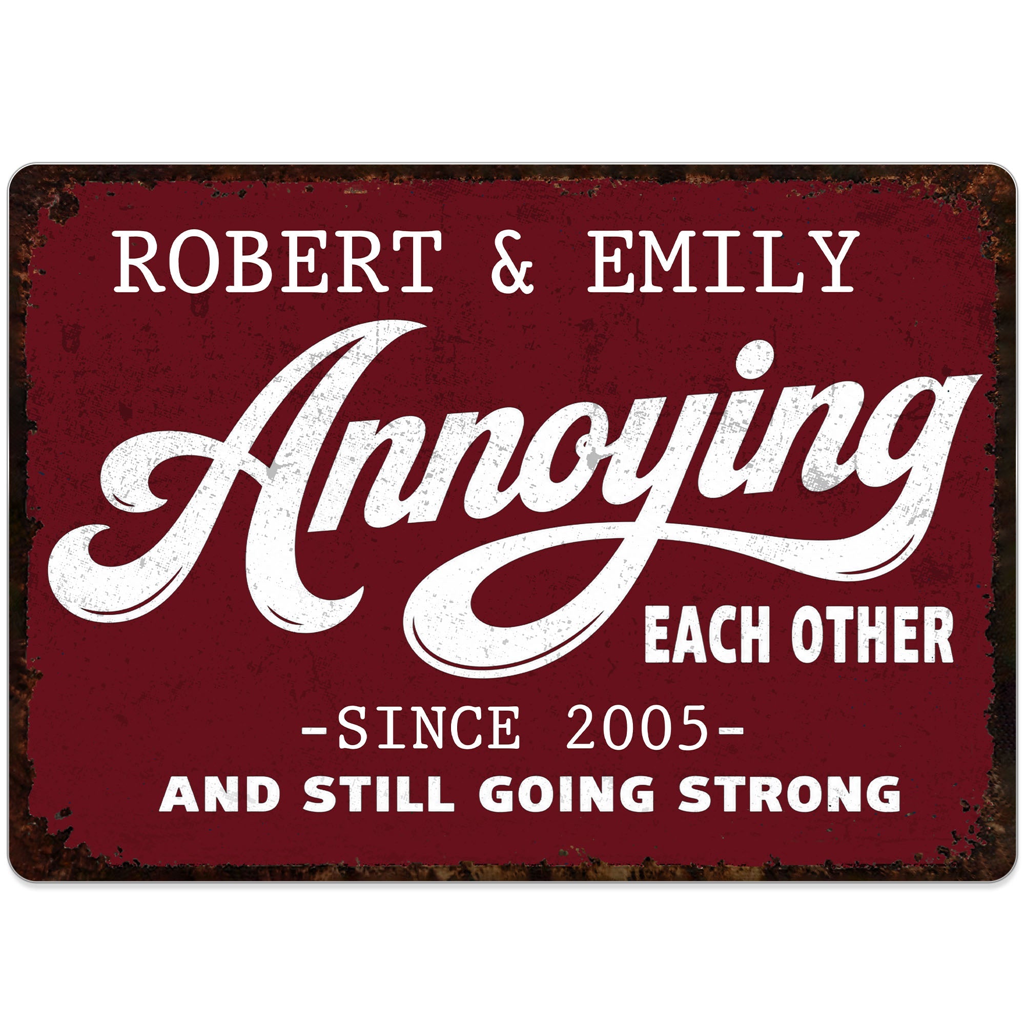 Personalized Metal Sign Custom Couple Gift Anniversary Home Decor Metal Sign GradoCreations