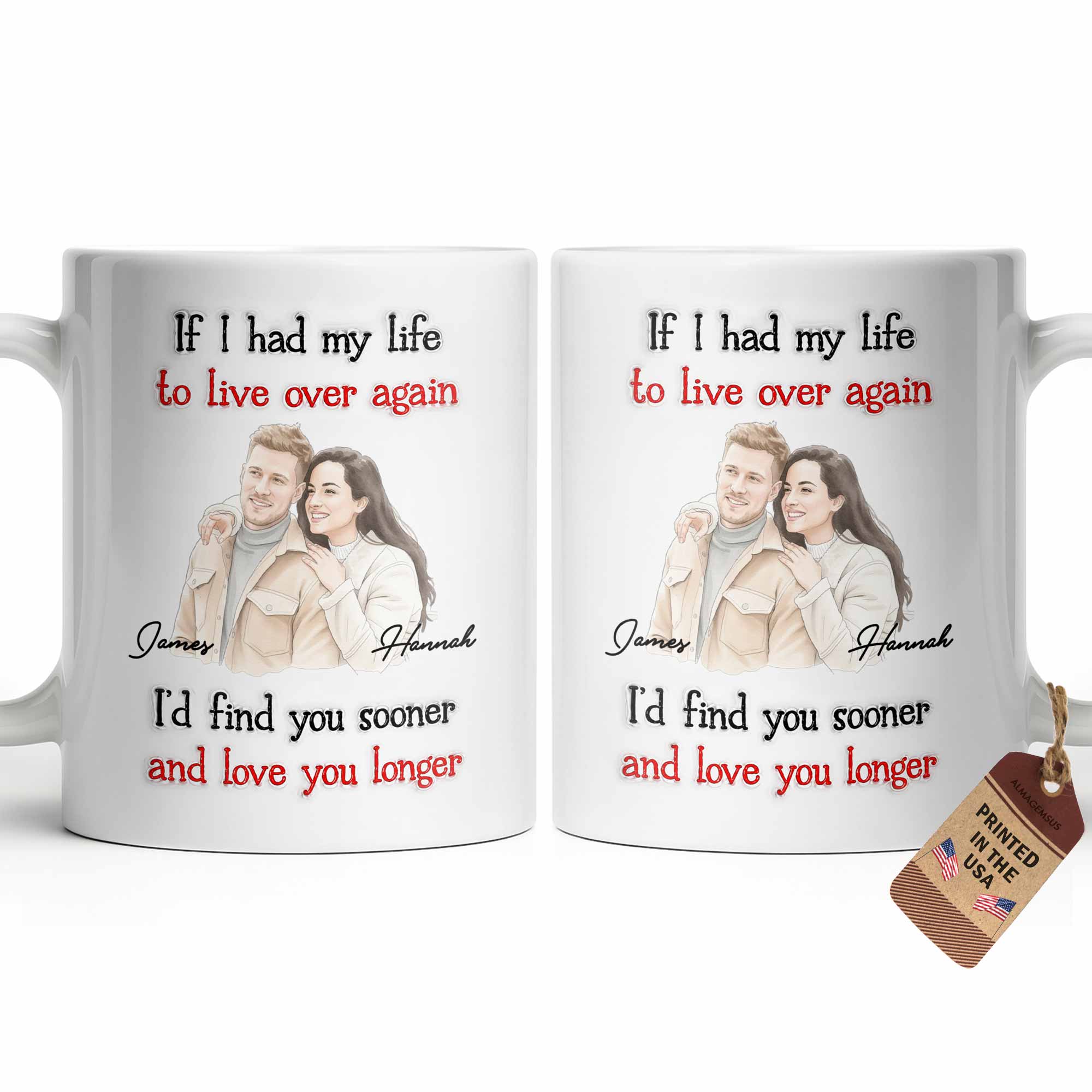Personalized Custom Coffee Mug for Couples - Anniversary Gift Edge-to-edge Mug GradoCreations