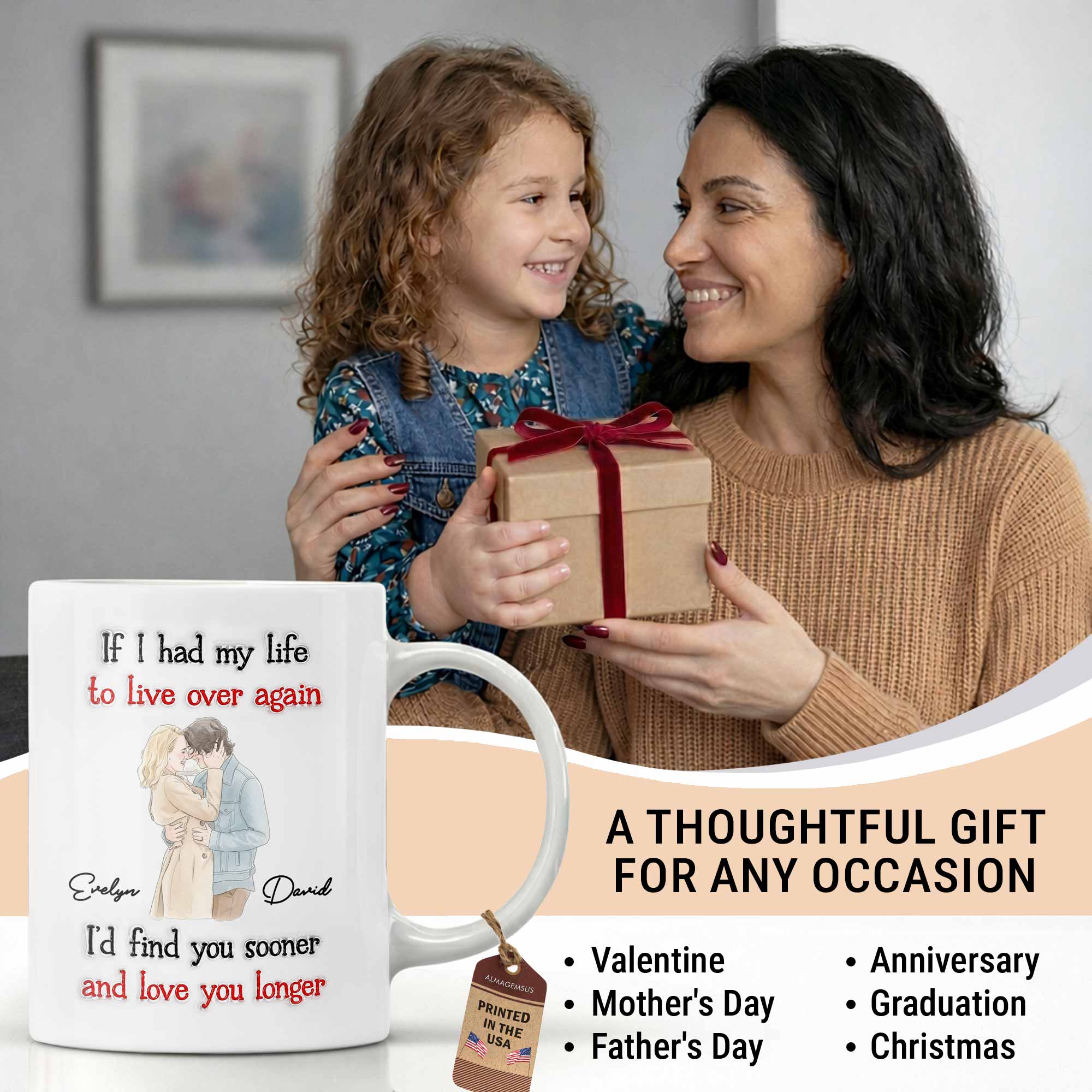 Personalized Custom Coffee Mug for Couples - Anniversary Gift Edge-to-edge Mug GradoCreations