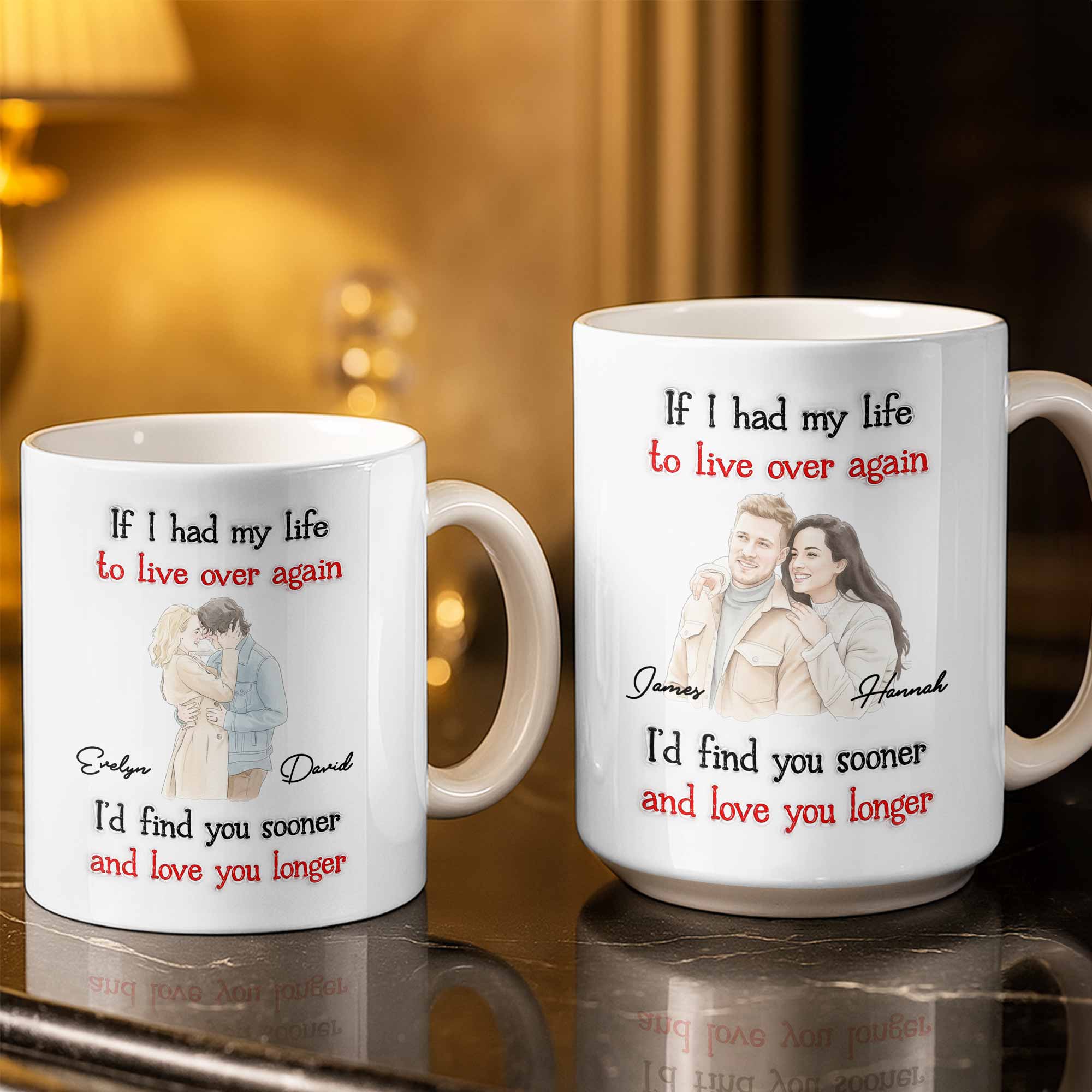 Personalized Custom Coffee Mug for Couples - Anniversary Gift Edge-to-edge Mug GradoCreations