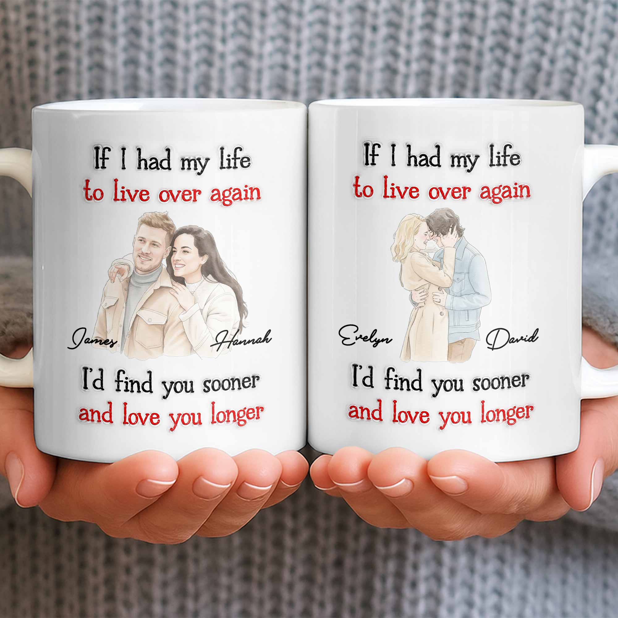 Personalized Custom Coffee Mug for Couples - Anniversary Gift Edge-to-edge Mug GradoCreations