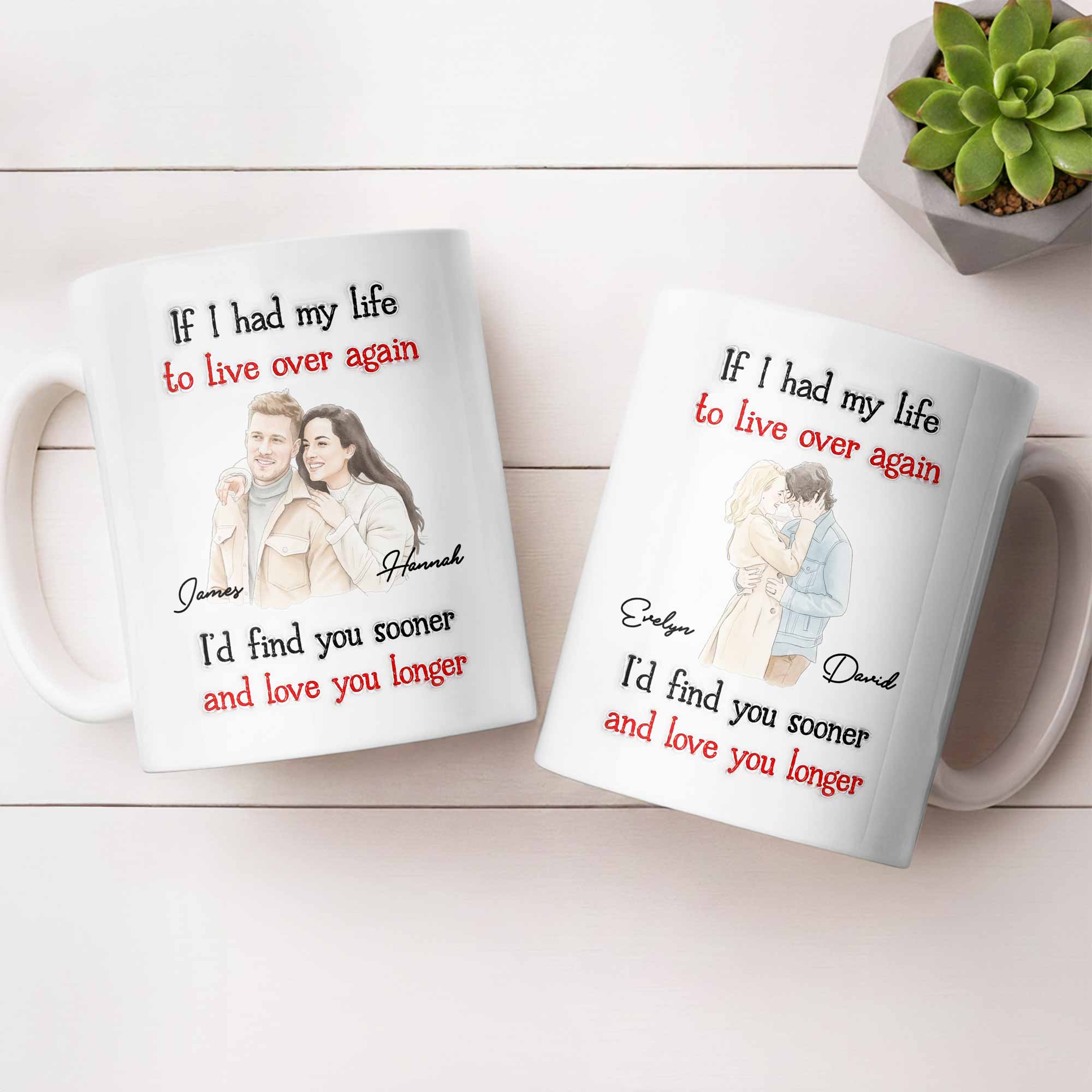 Personalized Custom Coffee Mug for Couples - Anniversary Gift Edge-to-edge Mug GradoCreations