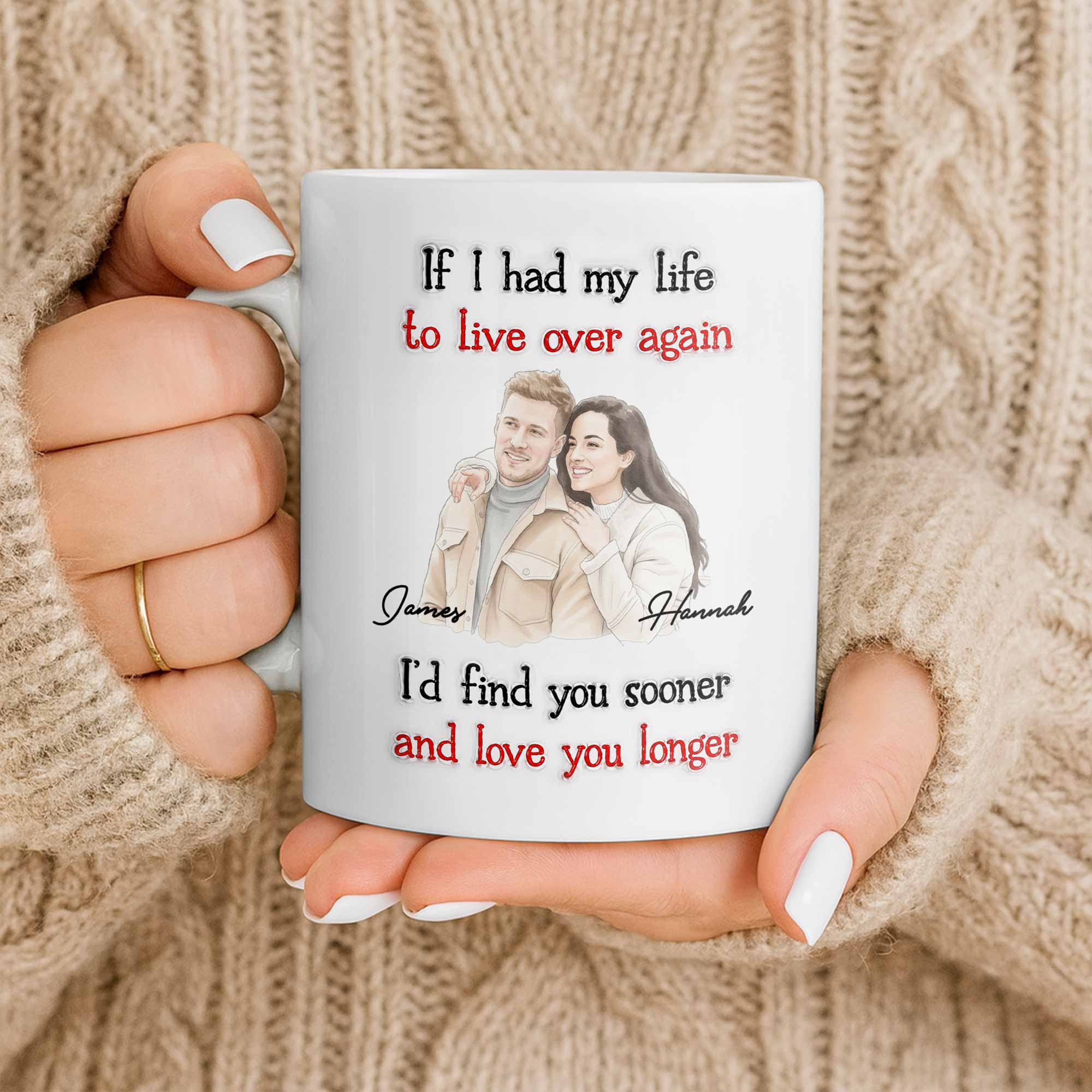 Personalized Custom Coffee Mug for Couples - Anniversary Gift Edge-to-edge Mug GradoCreations