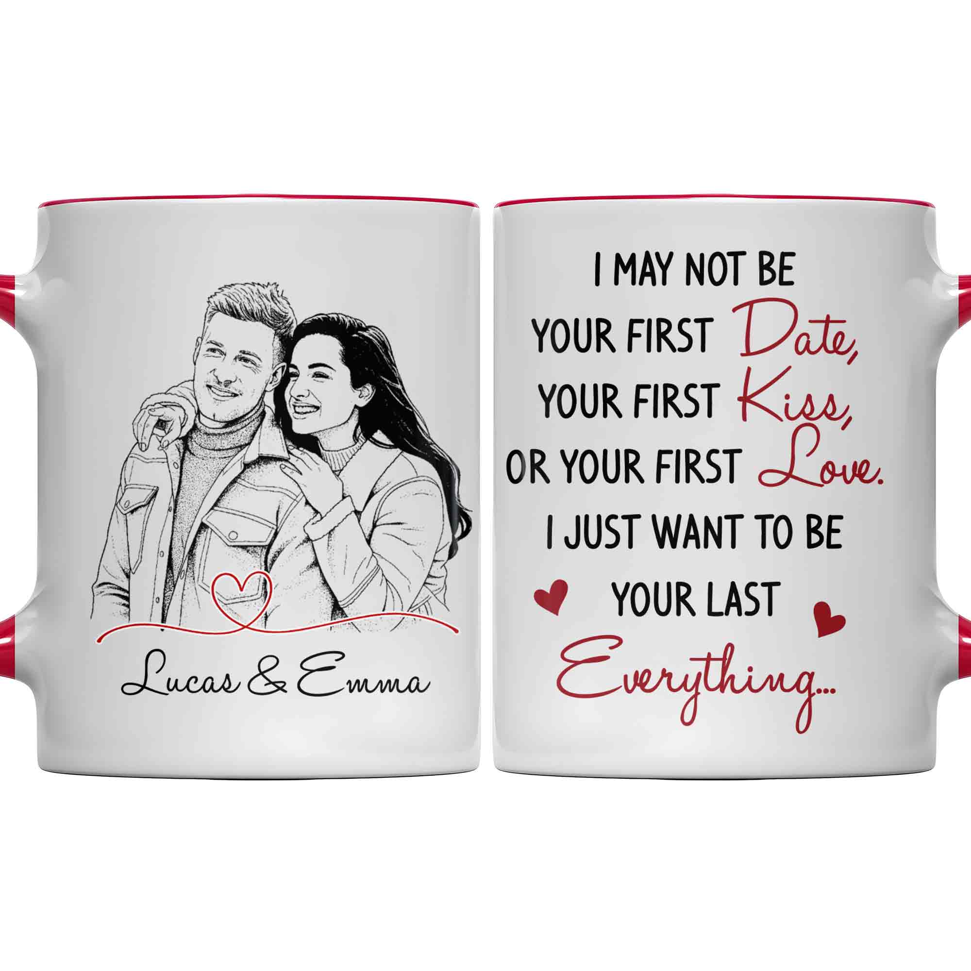 Personalized Couple Sketch Accent Mug Custom Love Story Gift Accent Mug GradoCreations