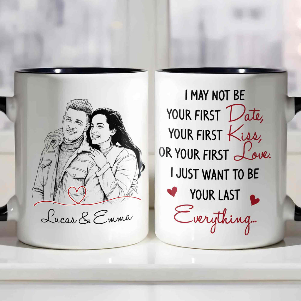 Personalized Couple Sketch Accent Mug Custom Love Story Gift Accent Mug GradoCreations