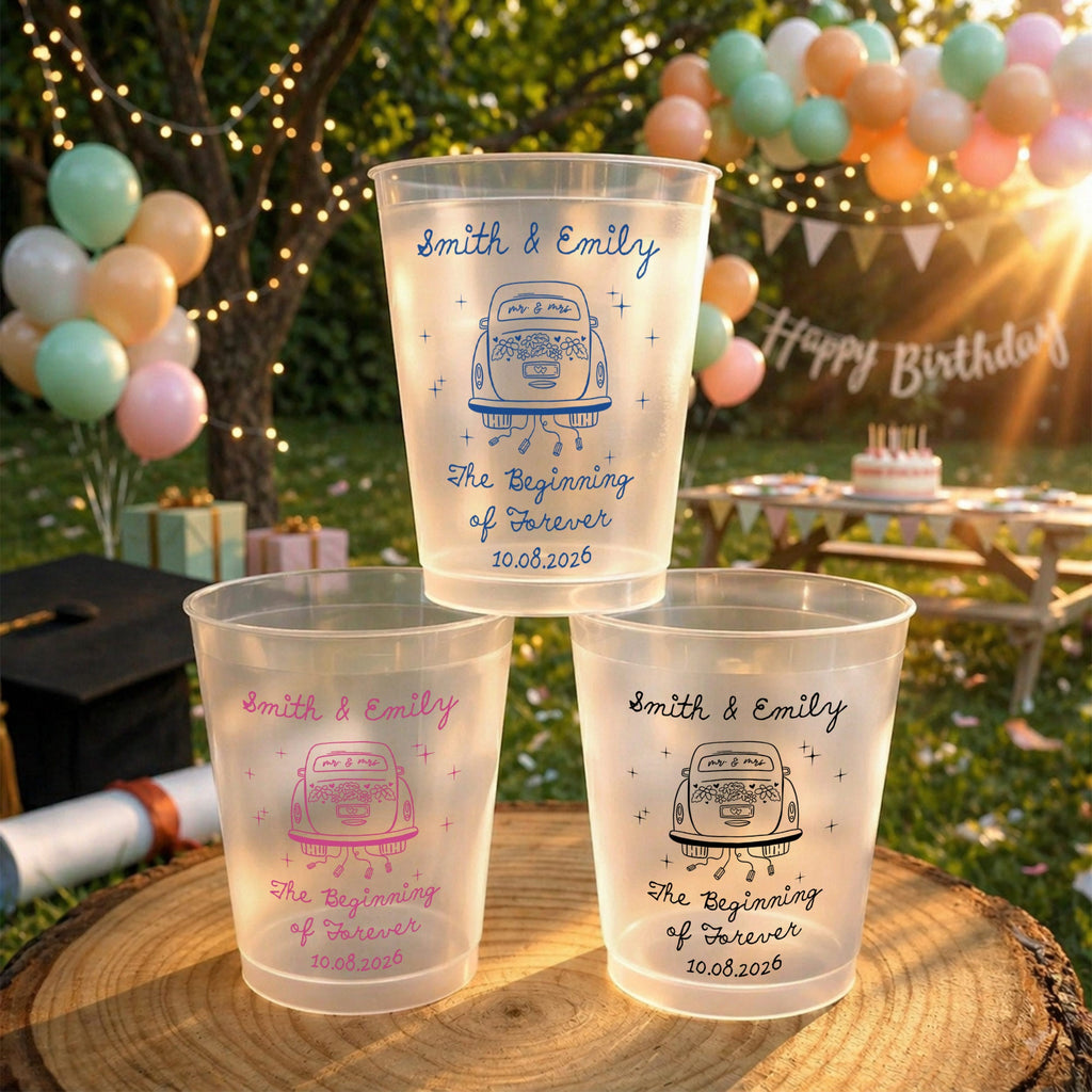 Personalized Frosted Cups Custom Design for Couples Gift Frosted Cups GradoCreations