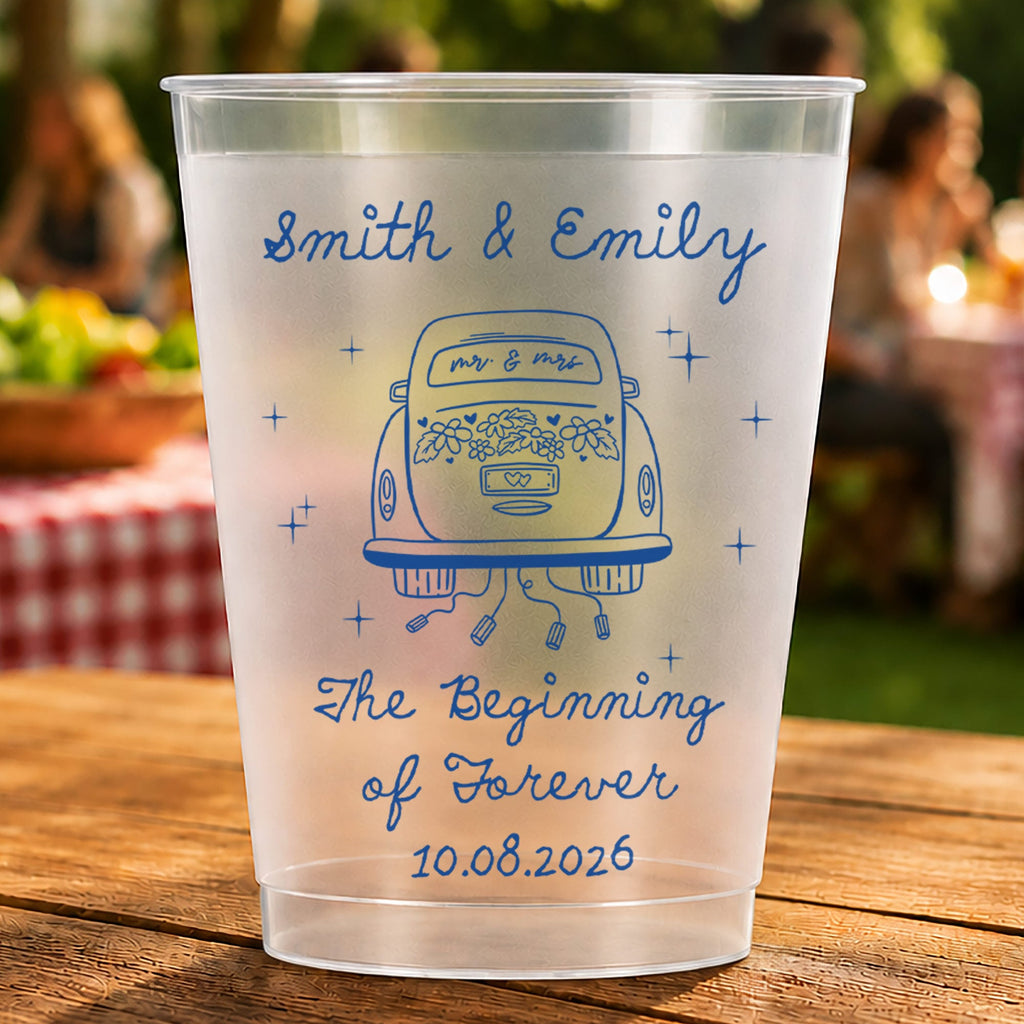 Personalized Frosted Cups Custom Design for Couples Gift Frosted Cups GradoCreations