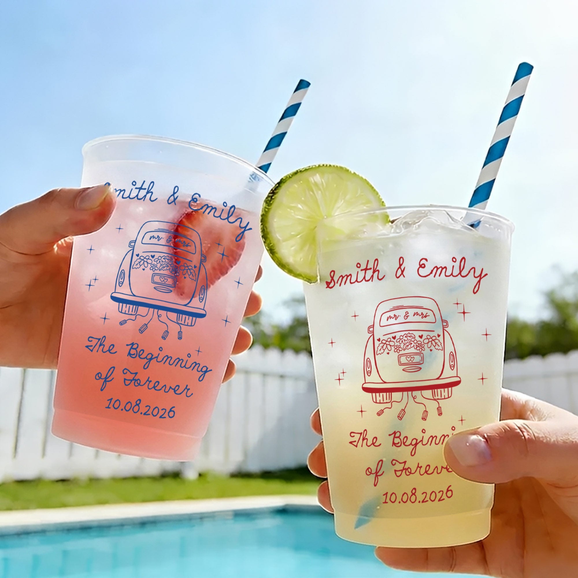 Personalized Frosted Cups Custom Design for Couples Gift Frosted Cups GradoCreations