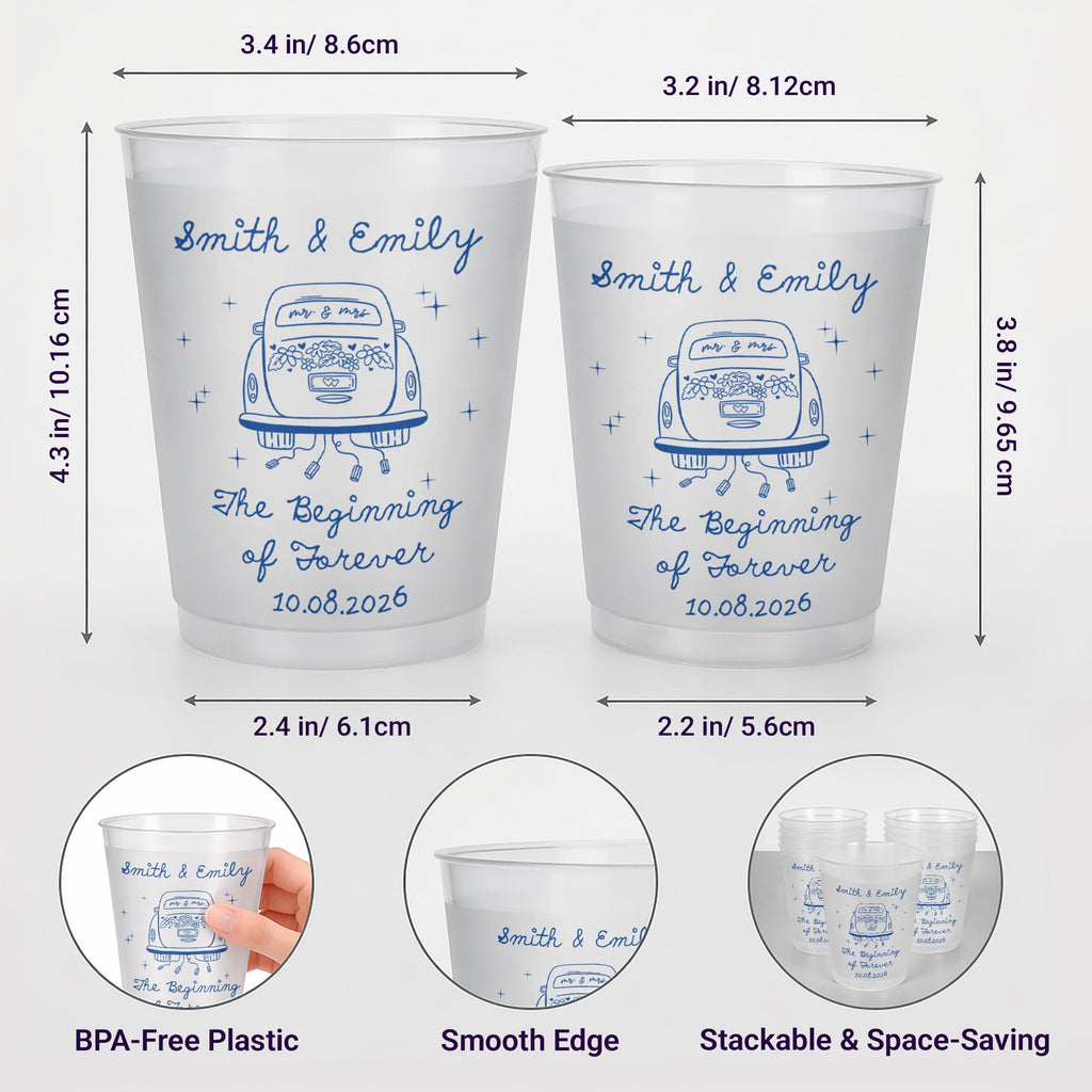 Personalized Frosted Cups Custom Design for Couples Gift Frosted Cups GradoCreations