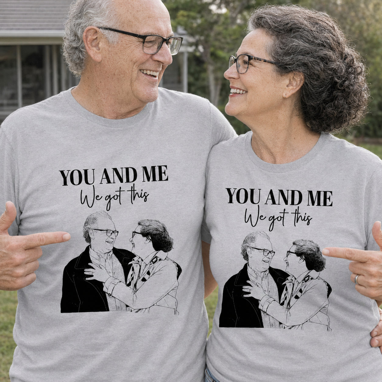Personalized Custom Sketch Couple Photo T-shirt Hoodie Gift Shirt GradoCreations