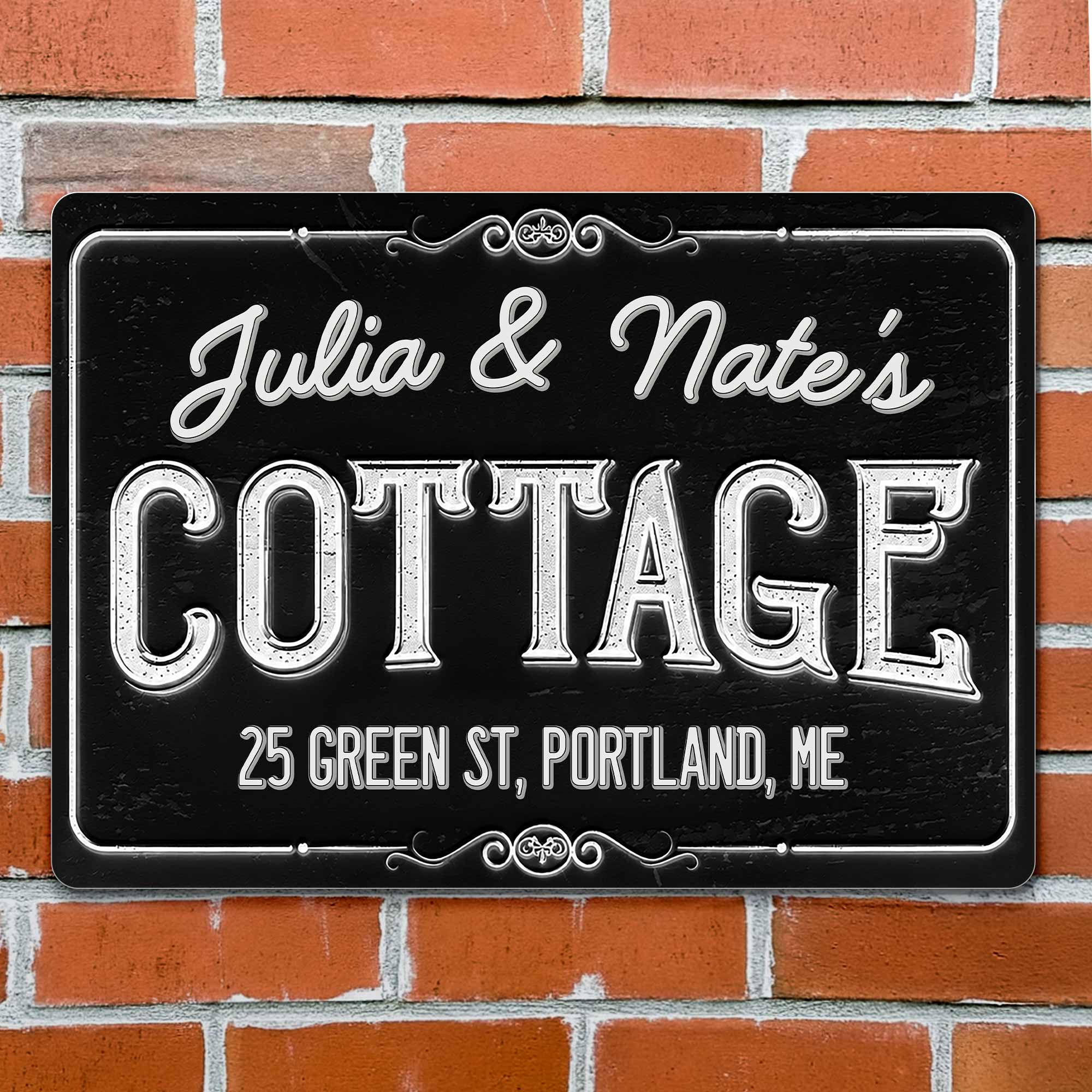 Personalized Floral Filigree Metal Address Sign for Home Metal Sign GradoCreations