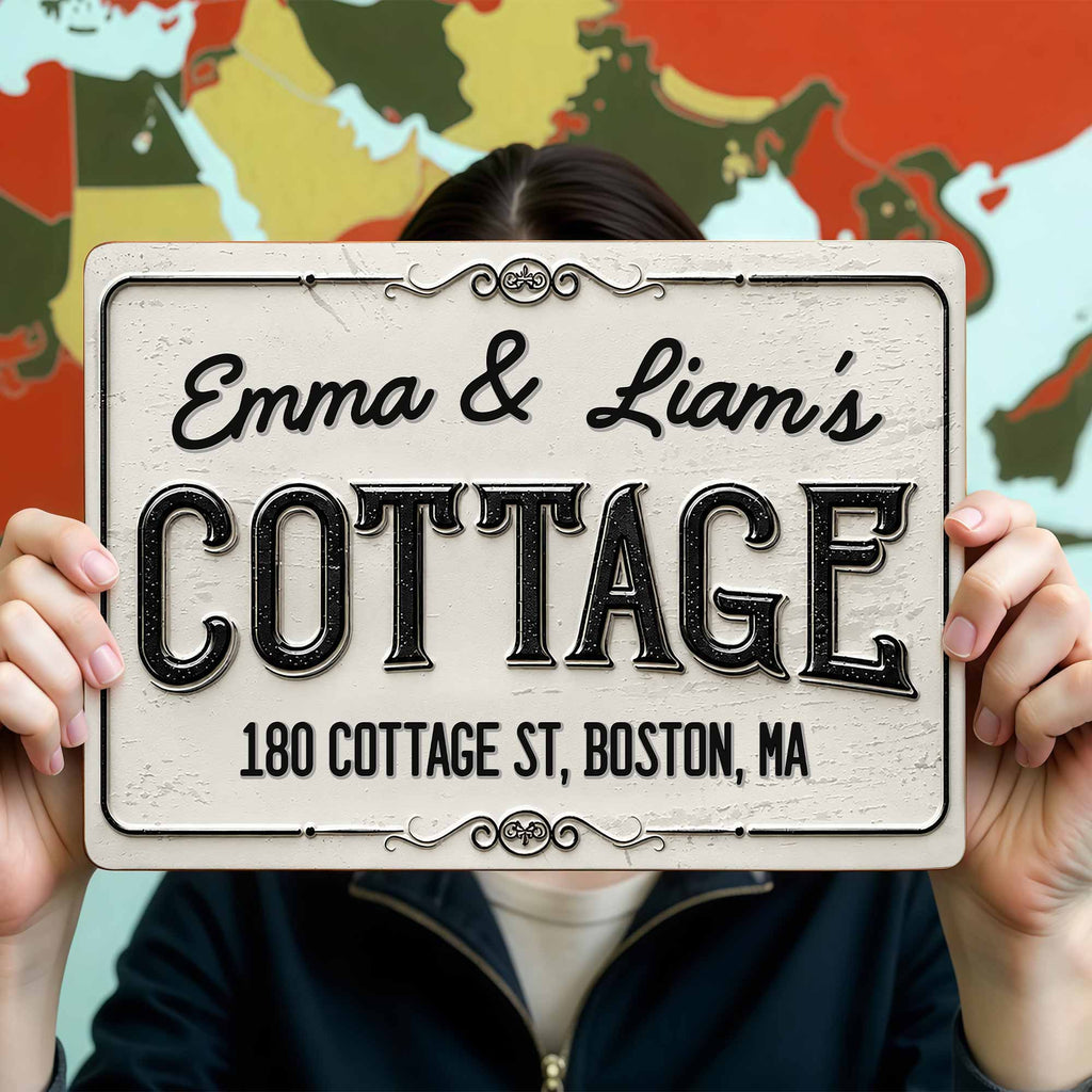 Personalized Floral Filigree Metal Address Sign for Home Metal Sign GradoCreations