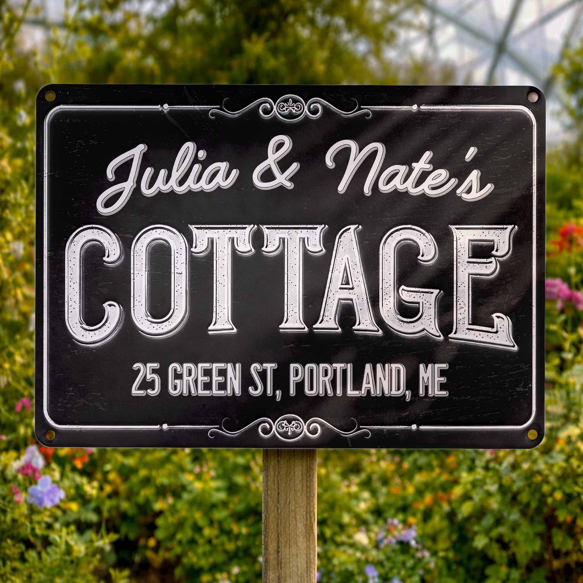 Personalized Floral Filigree Metal Address Sign for Home Metal Sign GradoCreations