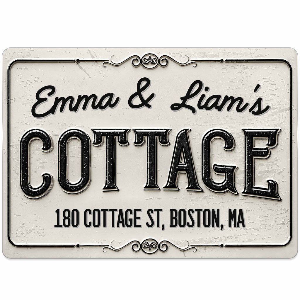 Personalized Floral Filigree Metal Address Sign for Home Metal Sign GradoCreations