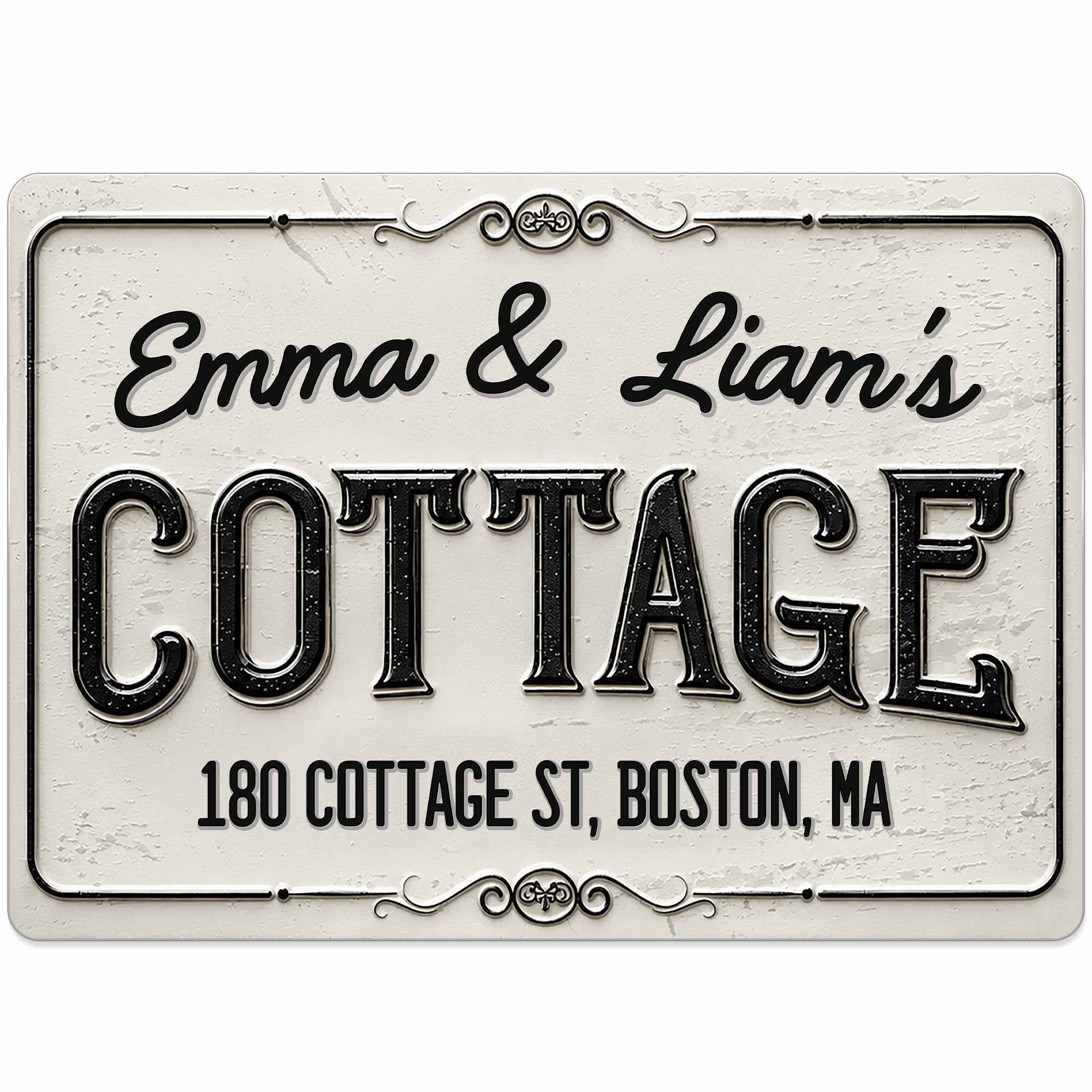 Personalized Floral Filigree Metal Address Sign for Home Metal Sign GradoCreations